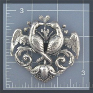 CINI Sterling Silver Love Birds Brooch USA