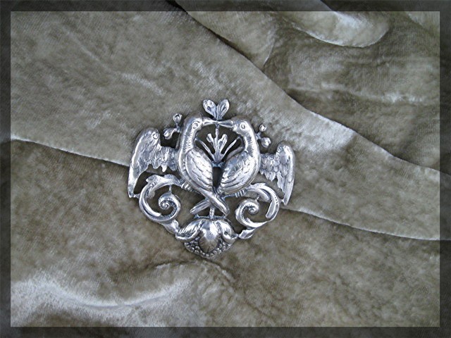 CINI Sterling Silver Love Birds Brooch USA
