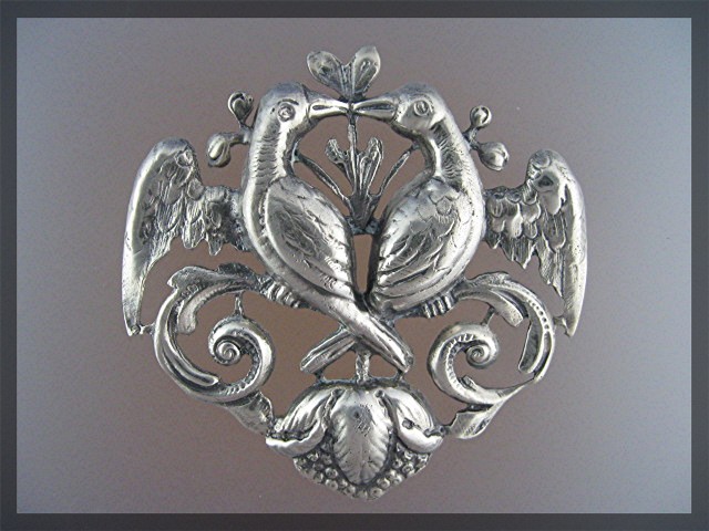 CINI Sterling Silver Love Birds Brooch USA