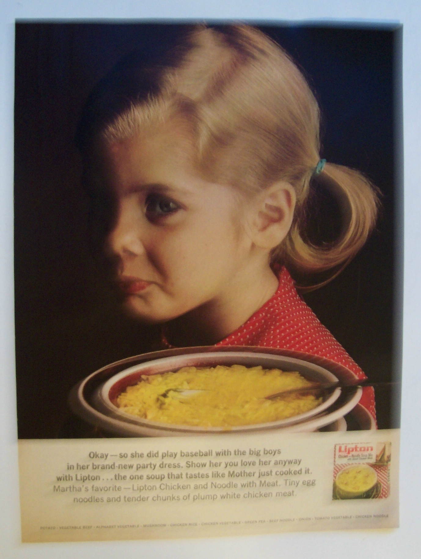 1966 Lipton Chicken Noodle Soup Mix with Girl Smiling