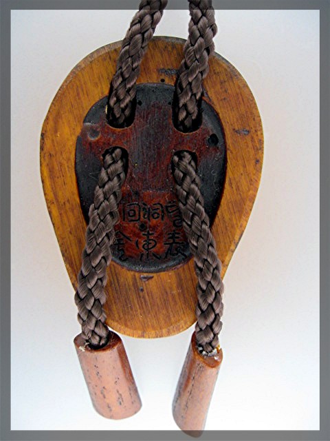 Bolo Tie Oriental Face Wood Cord Tie