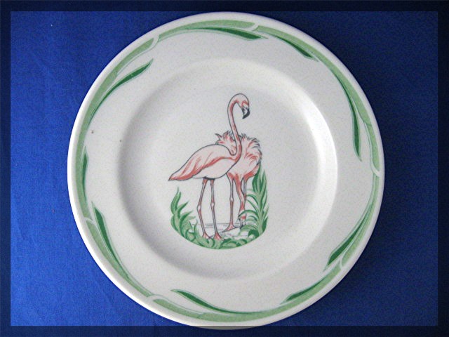 Flamingo Plate Mayor China Co Beaver Falls PA Vintage