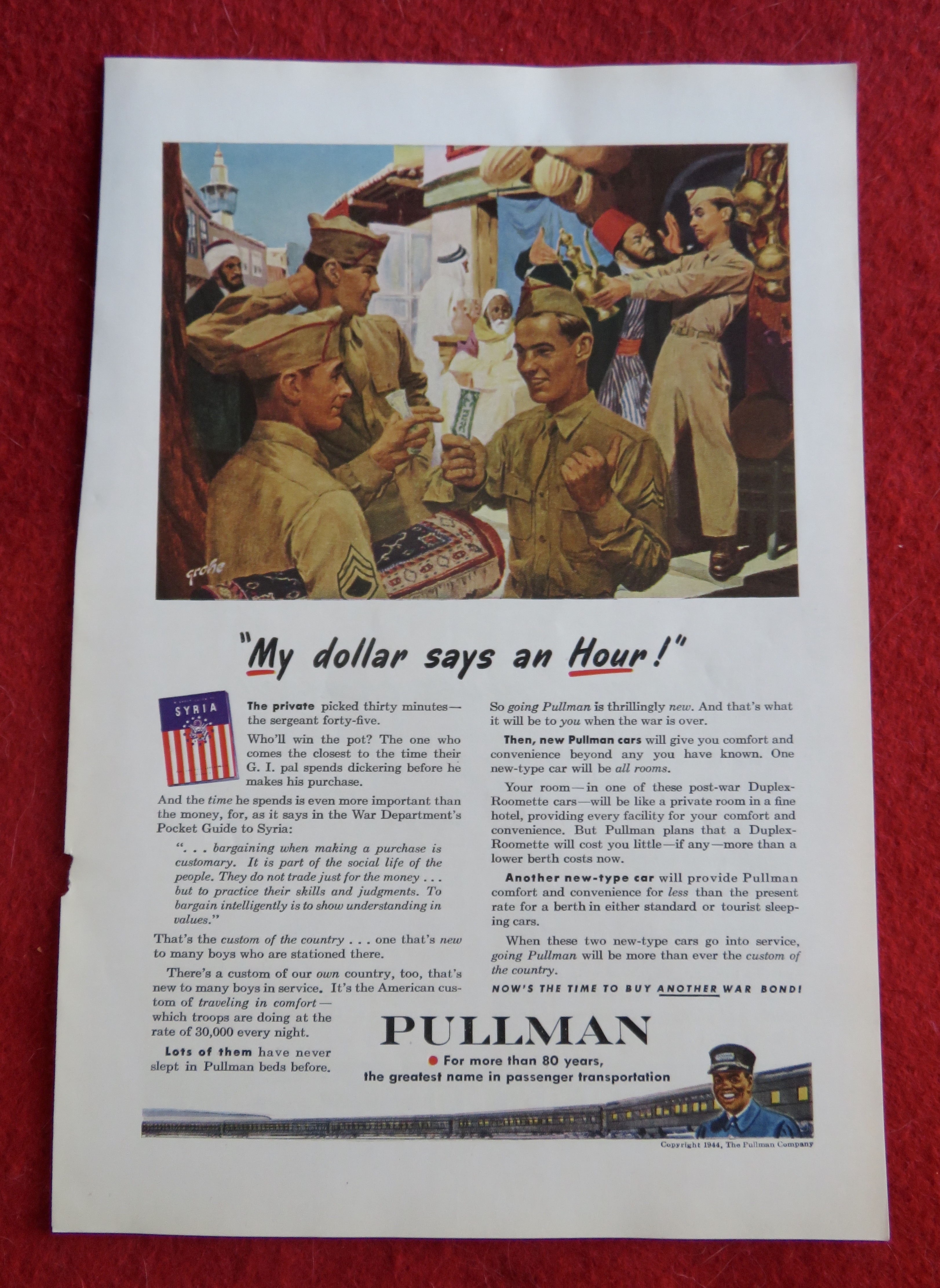1944 Pullman Company with Two Soldiers Talking