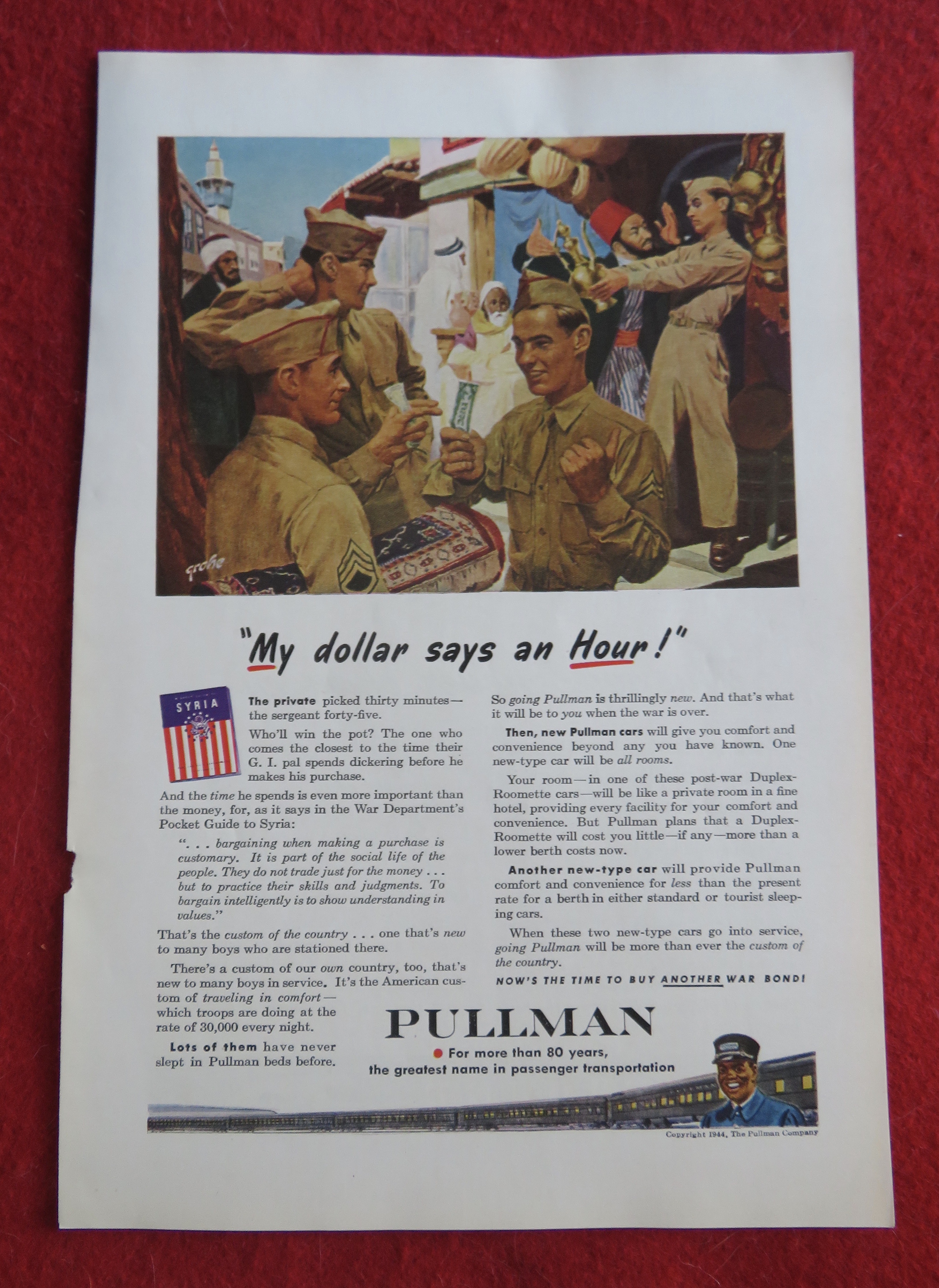 1944 Pullman Company with Two Soldiers Talking