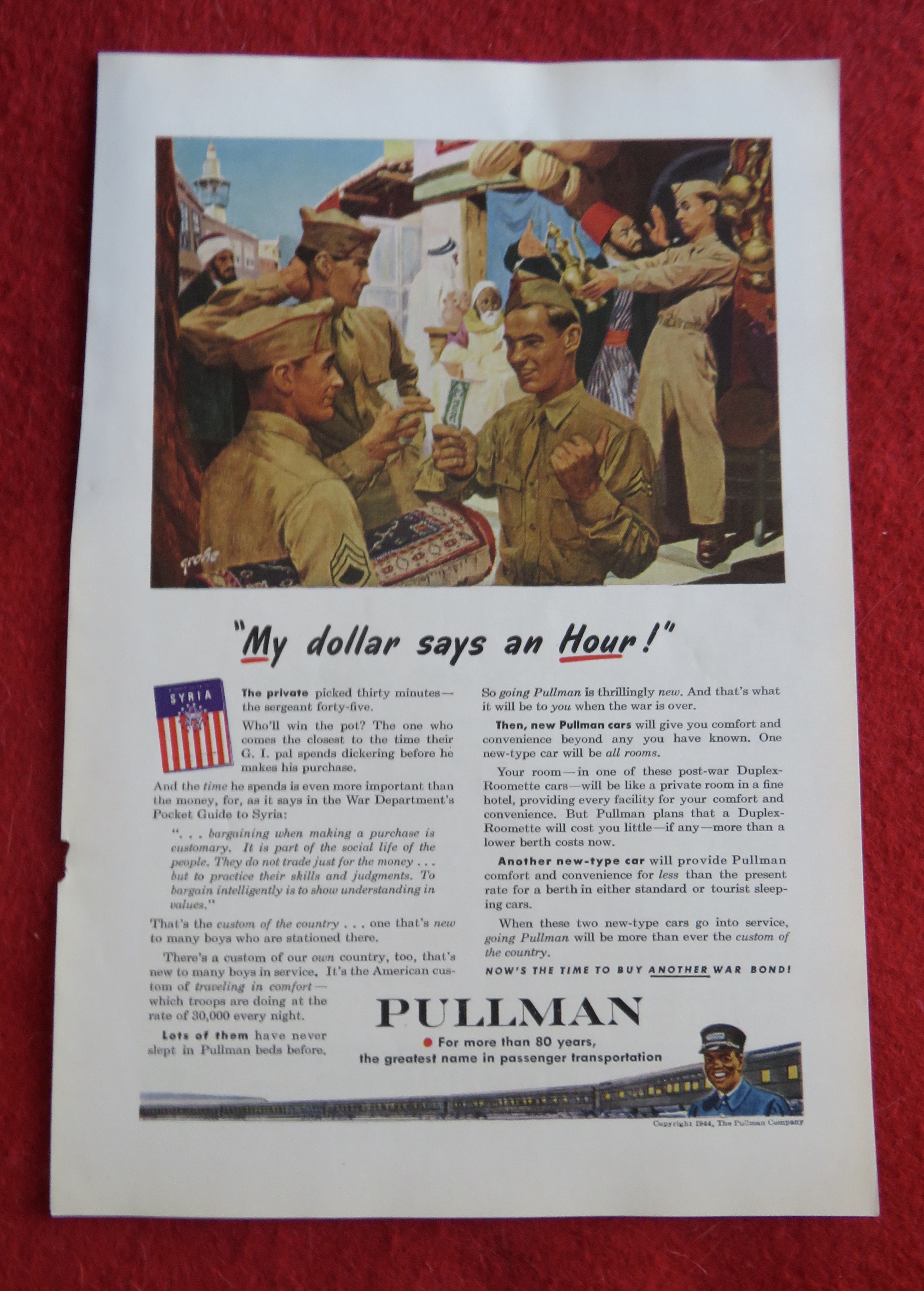 1944 Pullman Company with Two Soldiers Talking