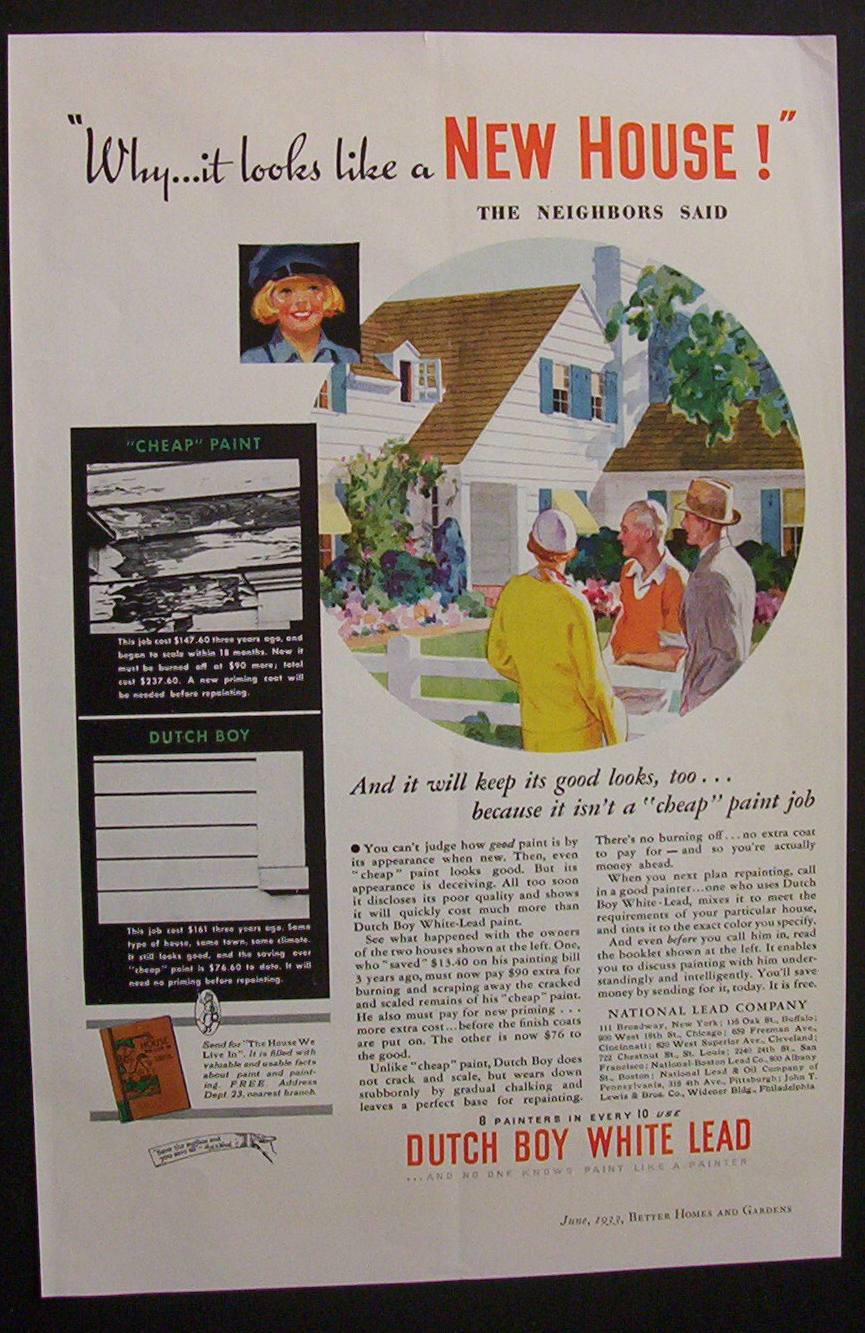 1933 Dutch Boy White Lead Paint