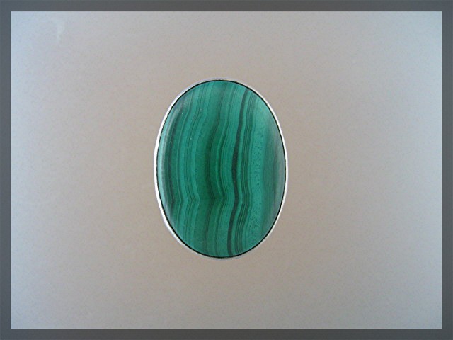 Sterling Silver malachite Ring hallmarked SJ a B