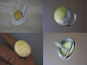 Butterscotch Amber Sterling Silver Ring