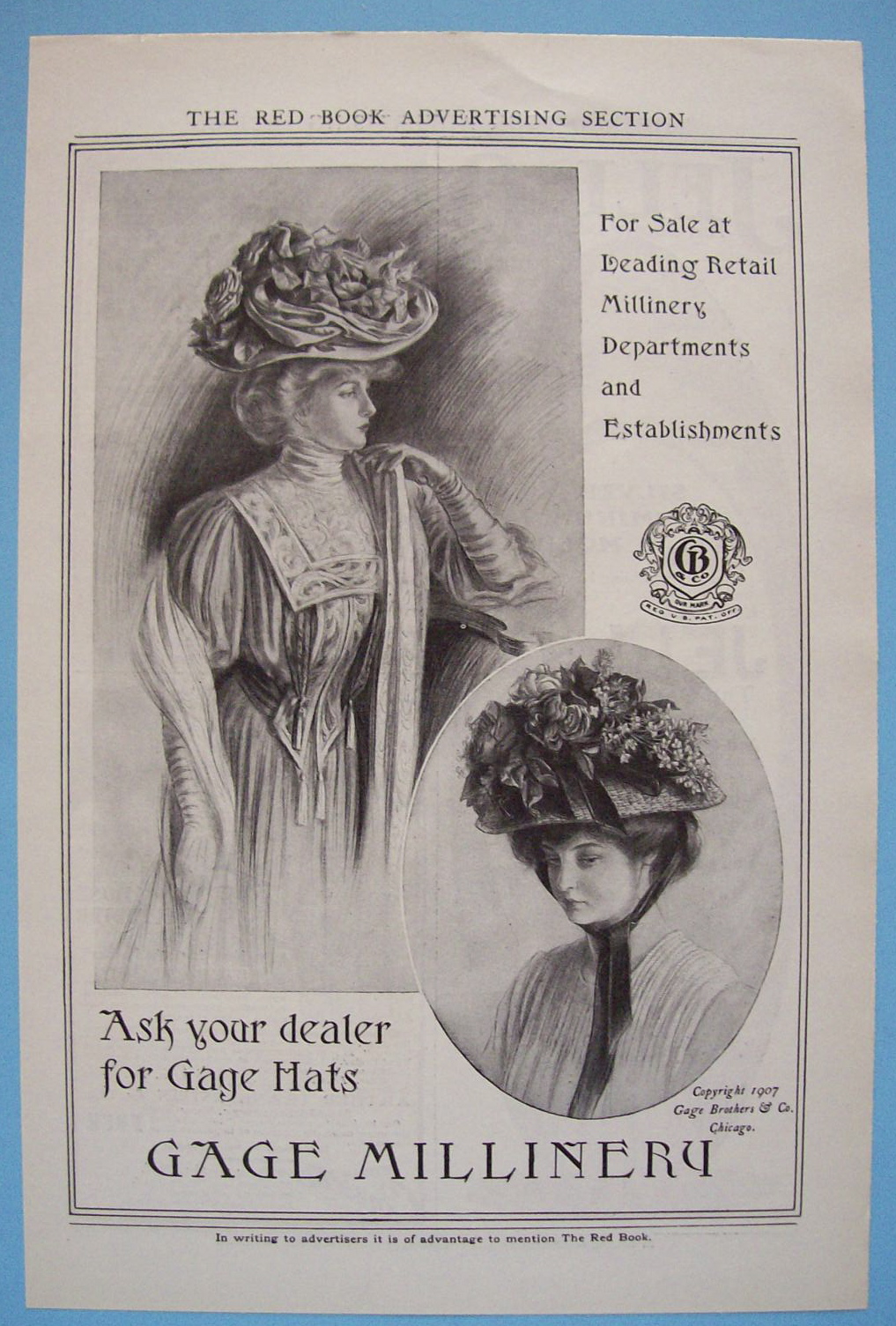 Vintage Ad: 1907 Gage Millinery
