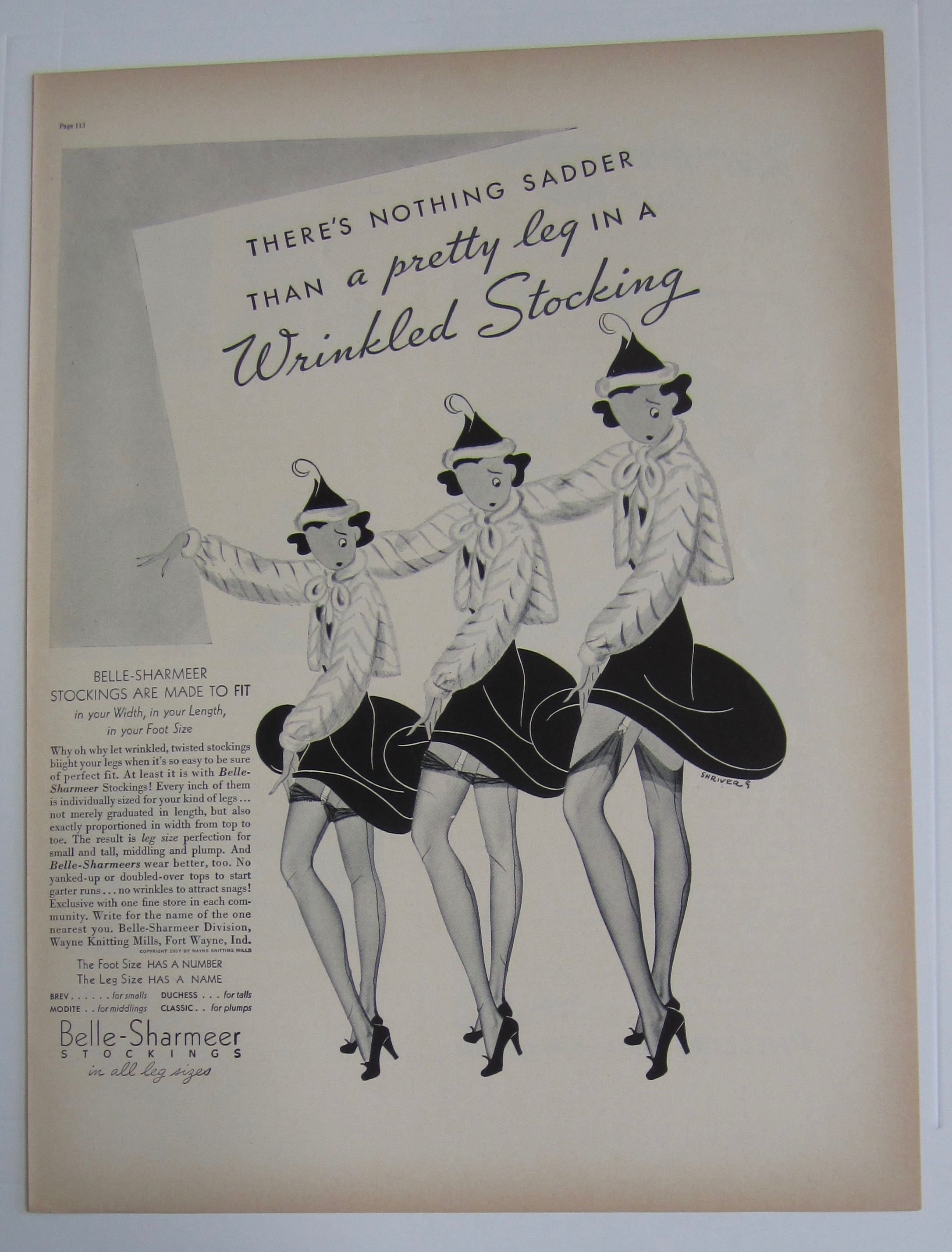 1937 Belle Sharmeer Stockings with Three Women