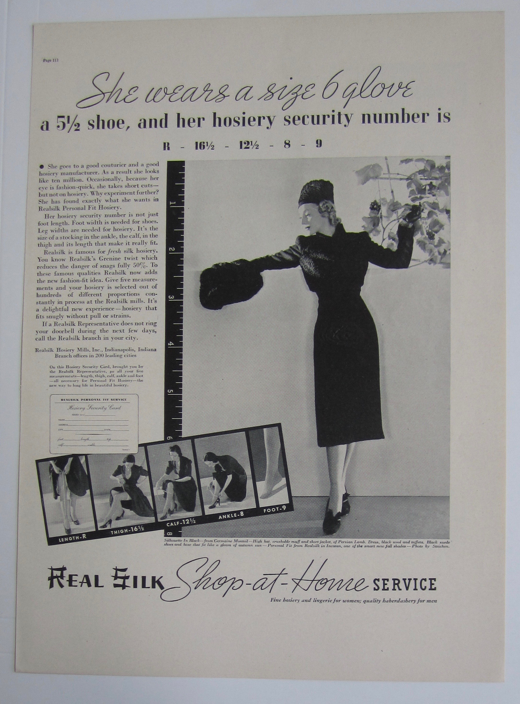 1937 Real Silk Hosiery with Lovely Woman