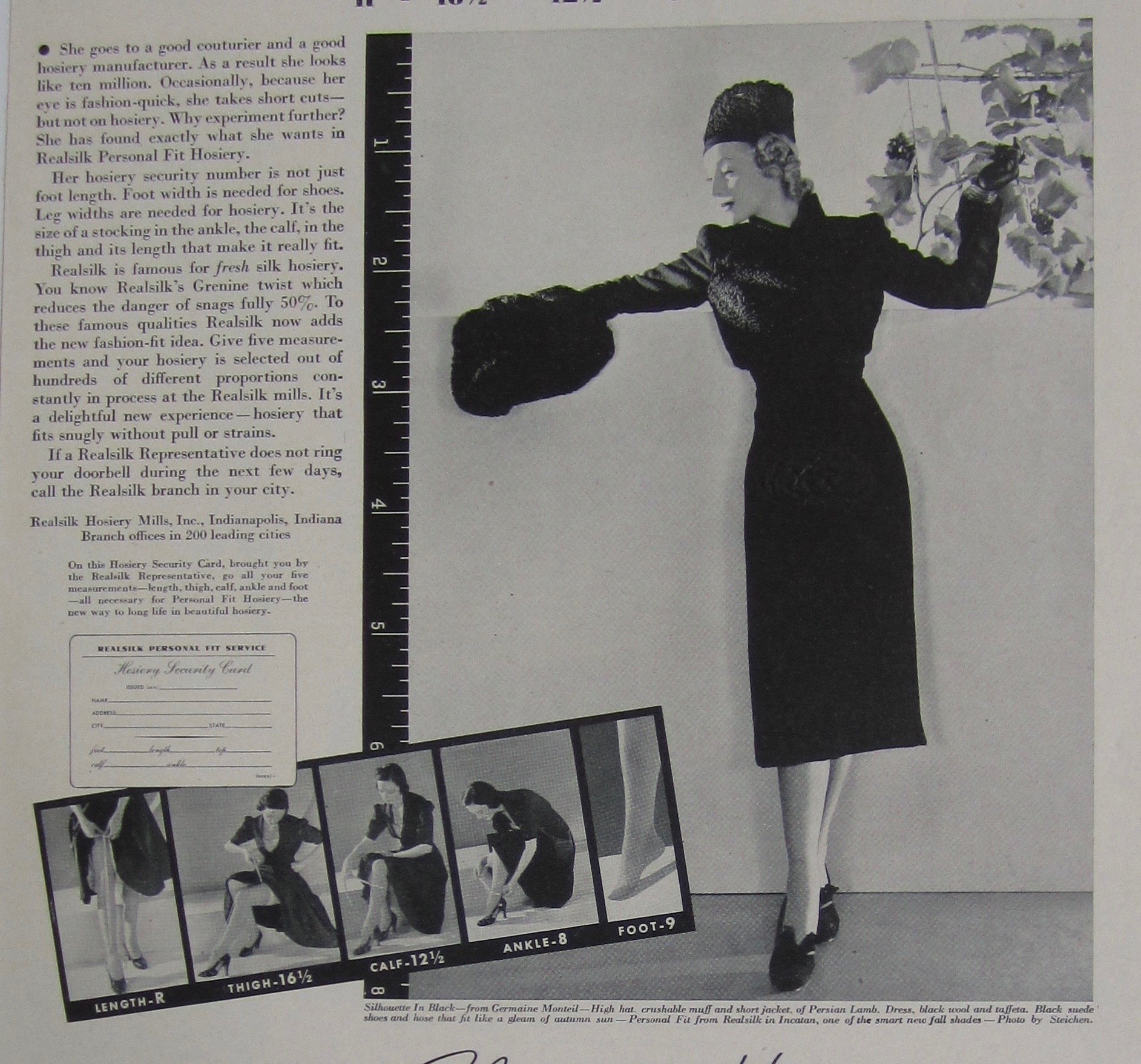 1937 Real Silk Hosiery with Lovely Woman