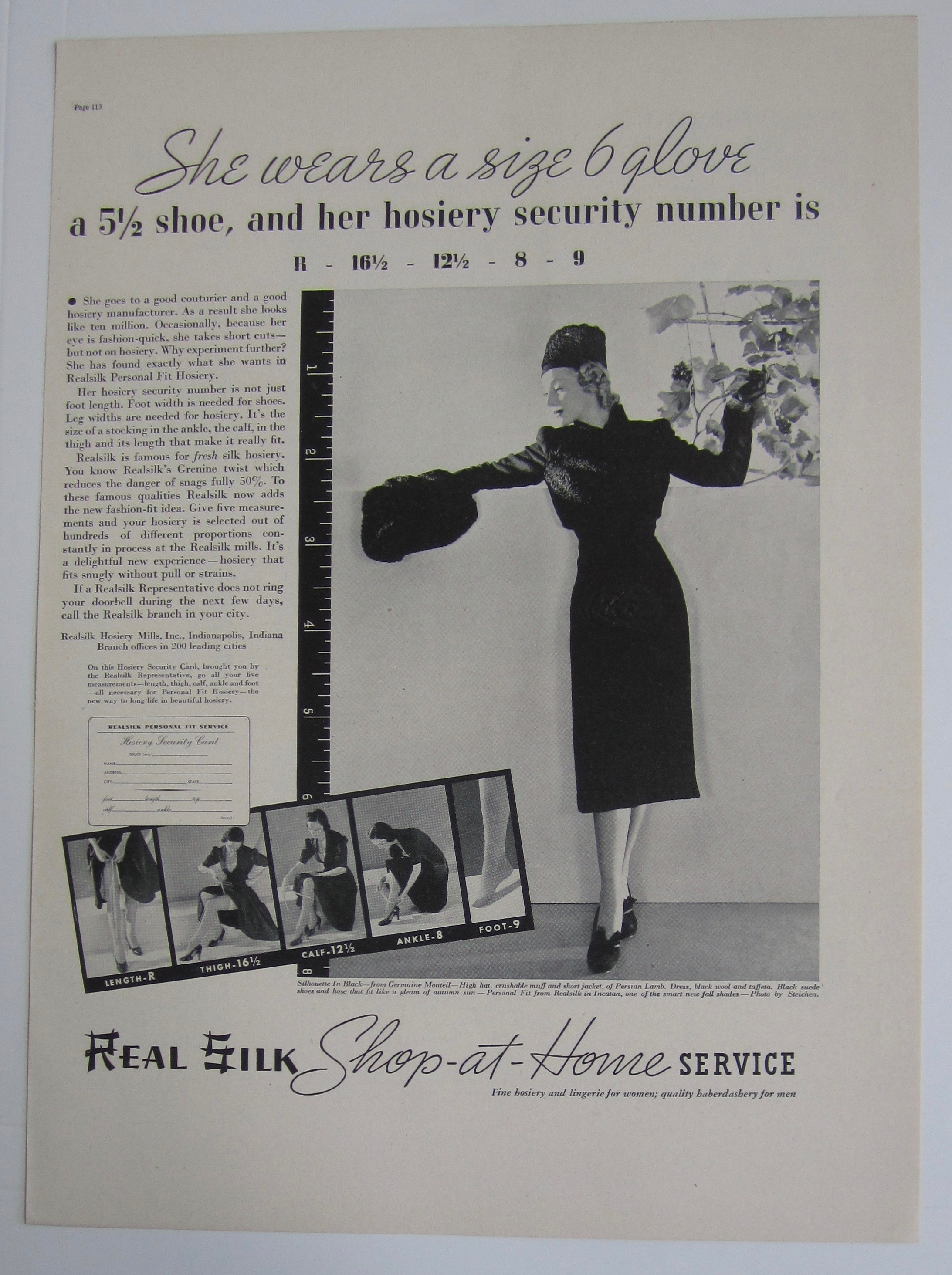 1937 Real Silk Hosiery with Lovely Woman