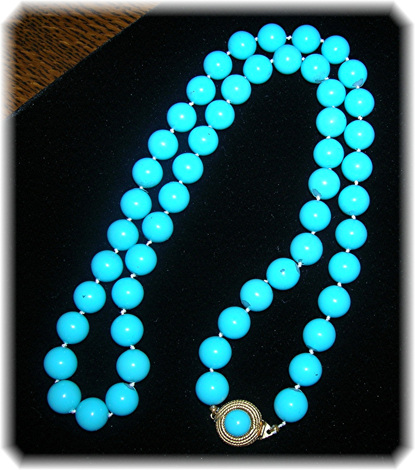 CINER 23 Inch Turquoise Glass Bead Necklace