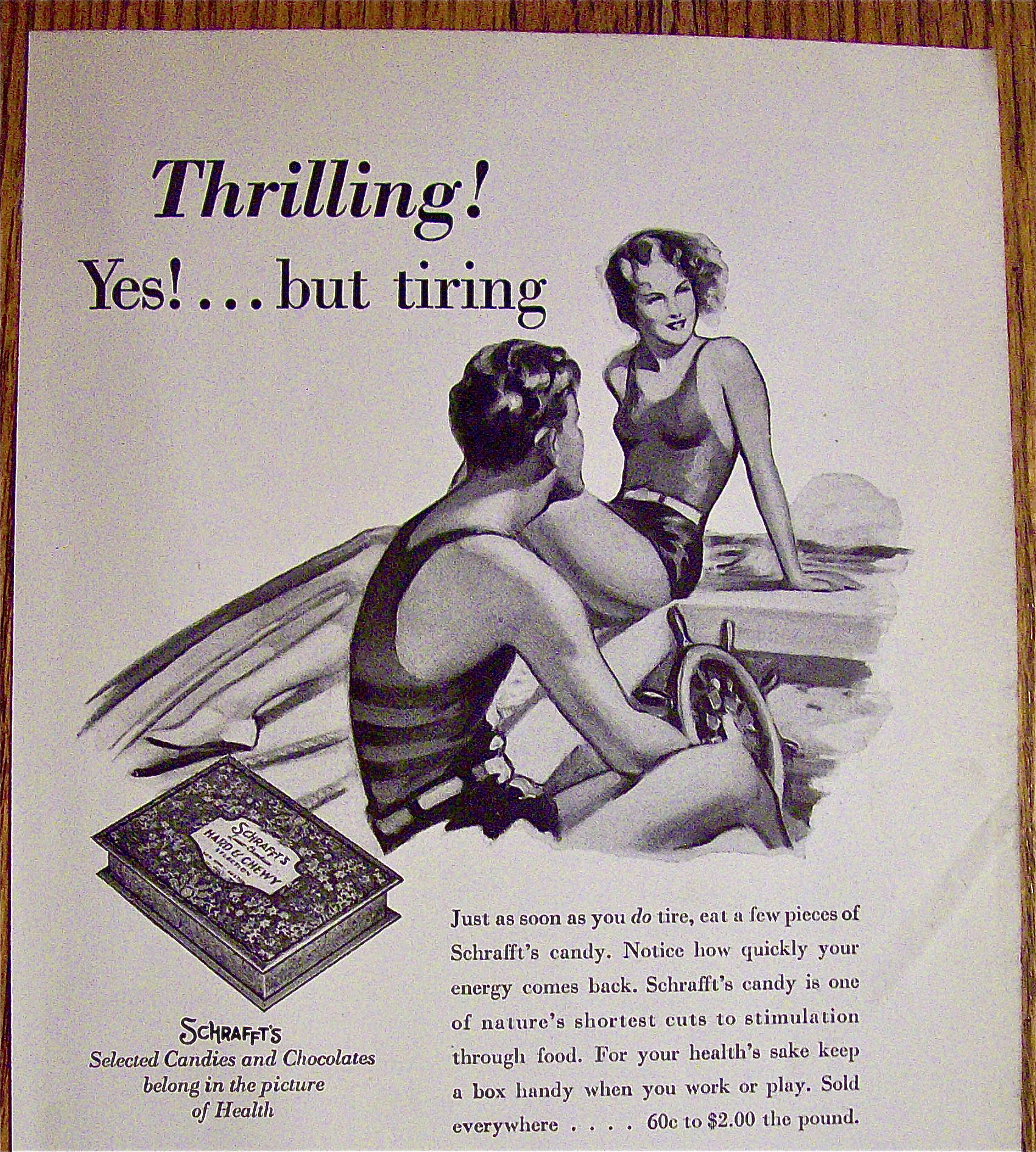 1932 Schrafft's Candies & Chocolates w/Woman & Man