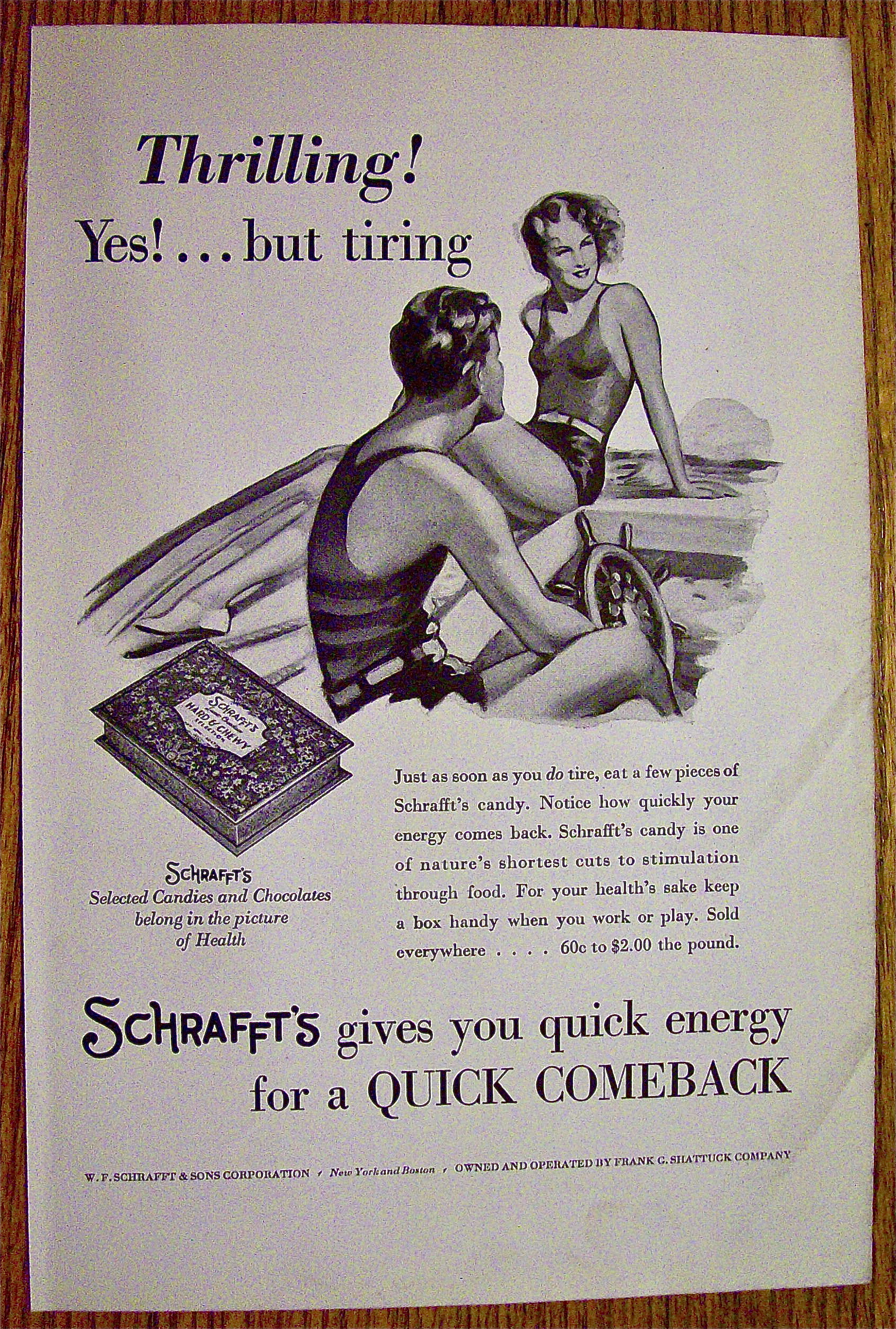 1932 Schrafft's Candies & Chocolates w/Woman & Man