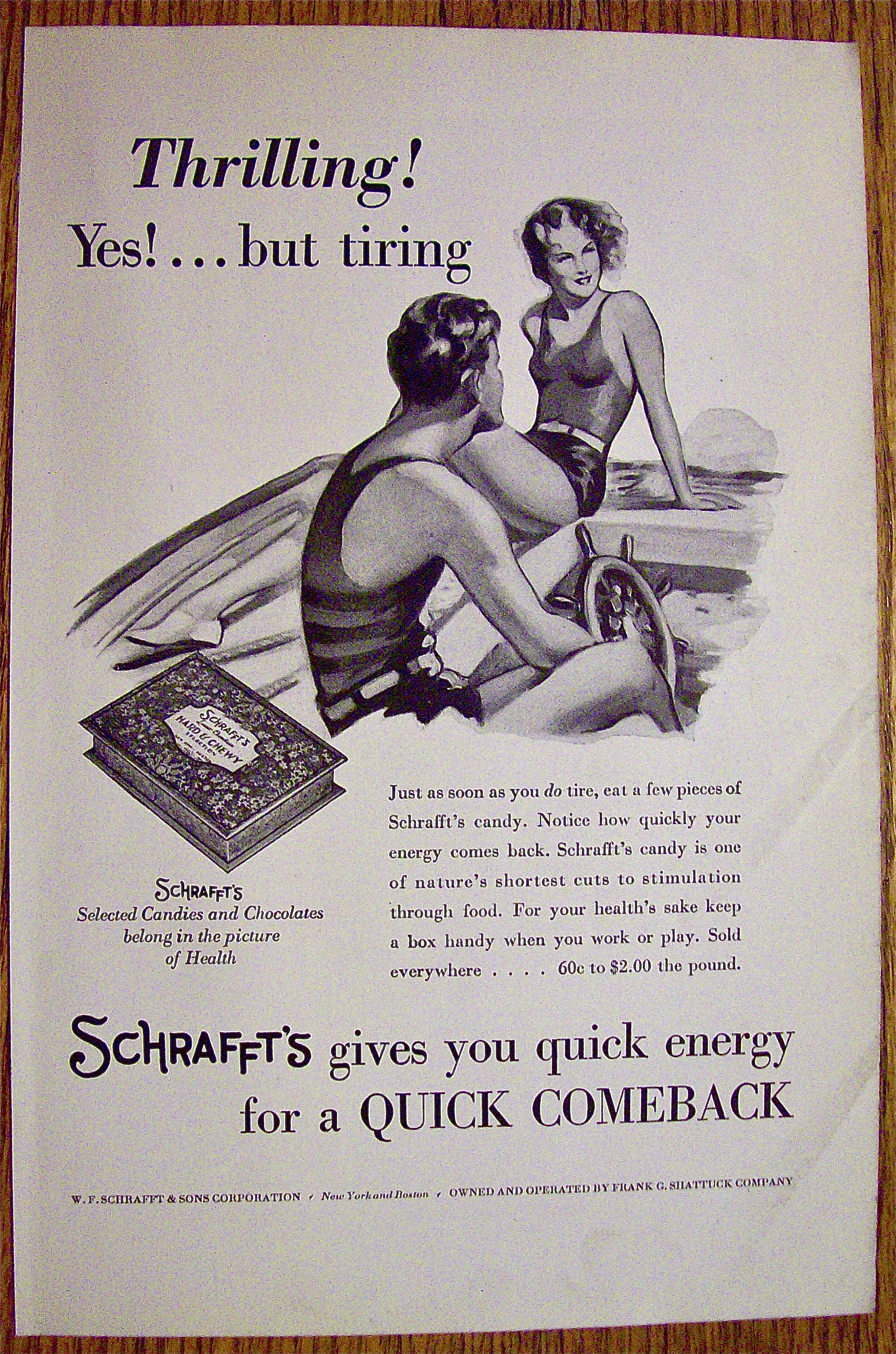 1932 Schrafft's Candies & Chocolates w/Woman & Man