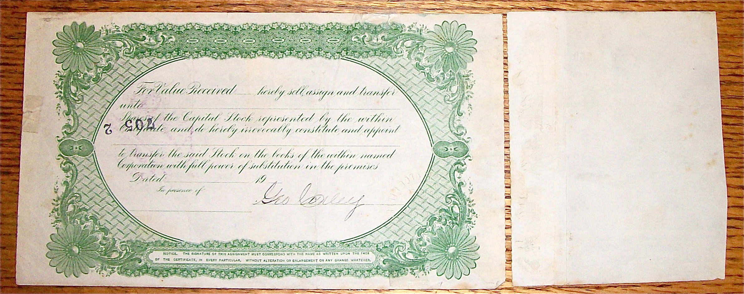 1911 Victoria Consolidated Mining Company Stock