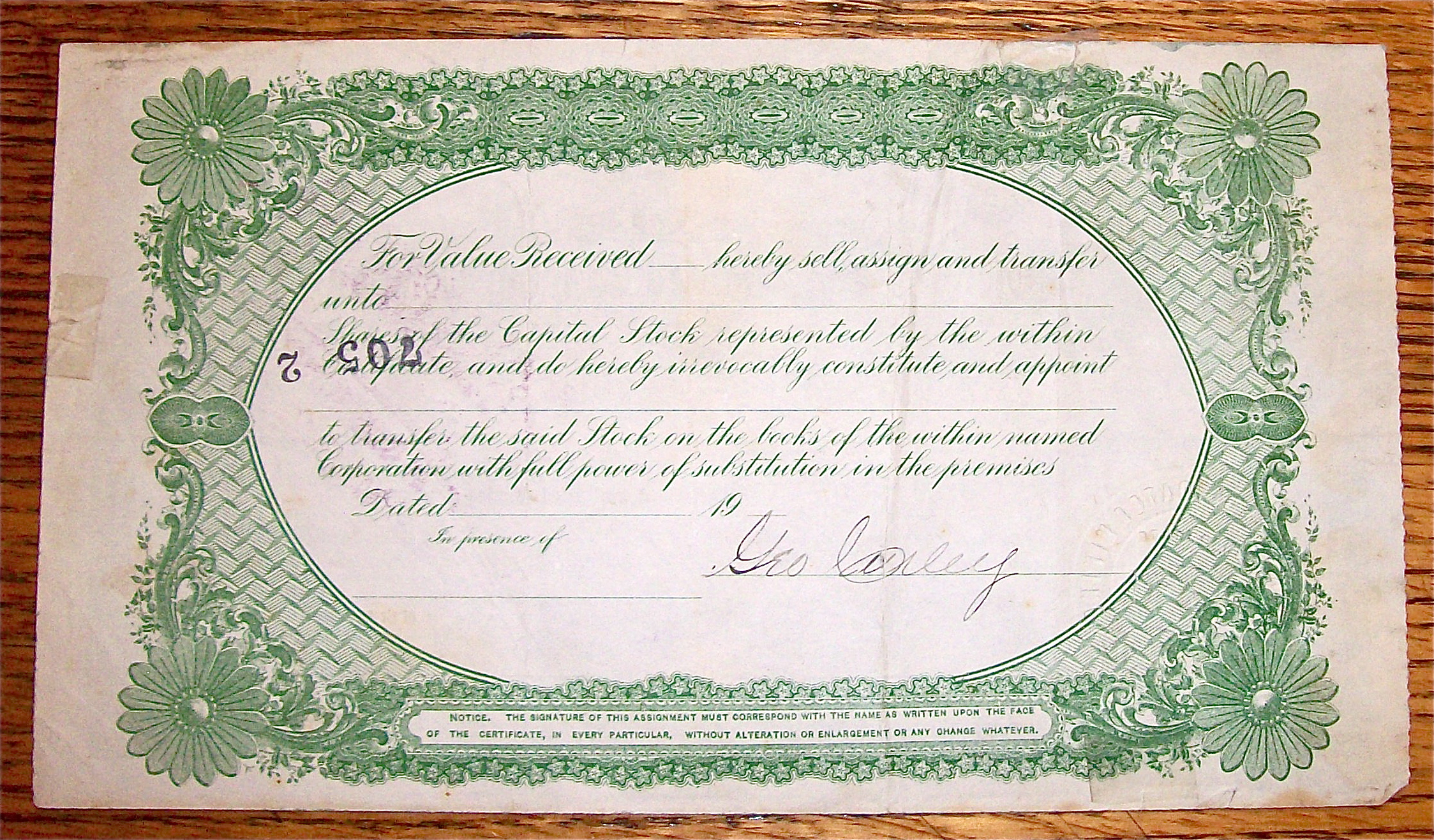 1911 Victoria Consolidated Mining Company Stock
