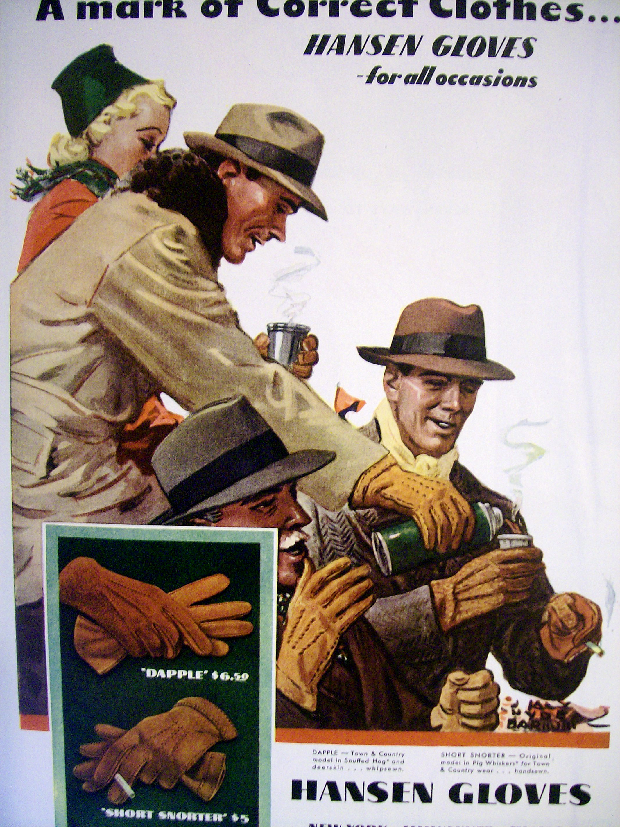 1945 Hansen Gloves with people drinking coffee