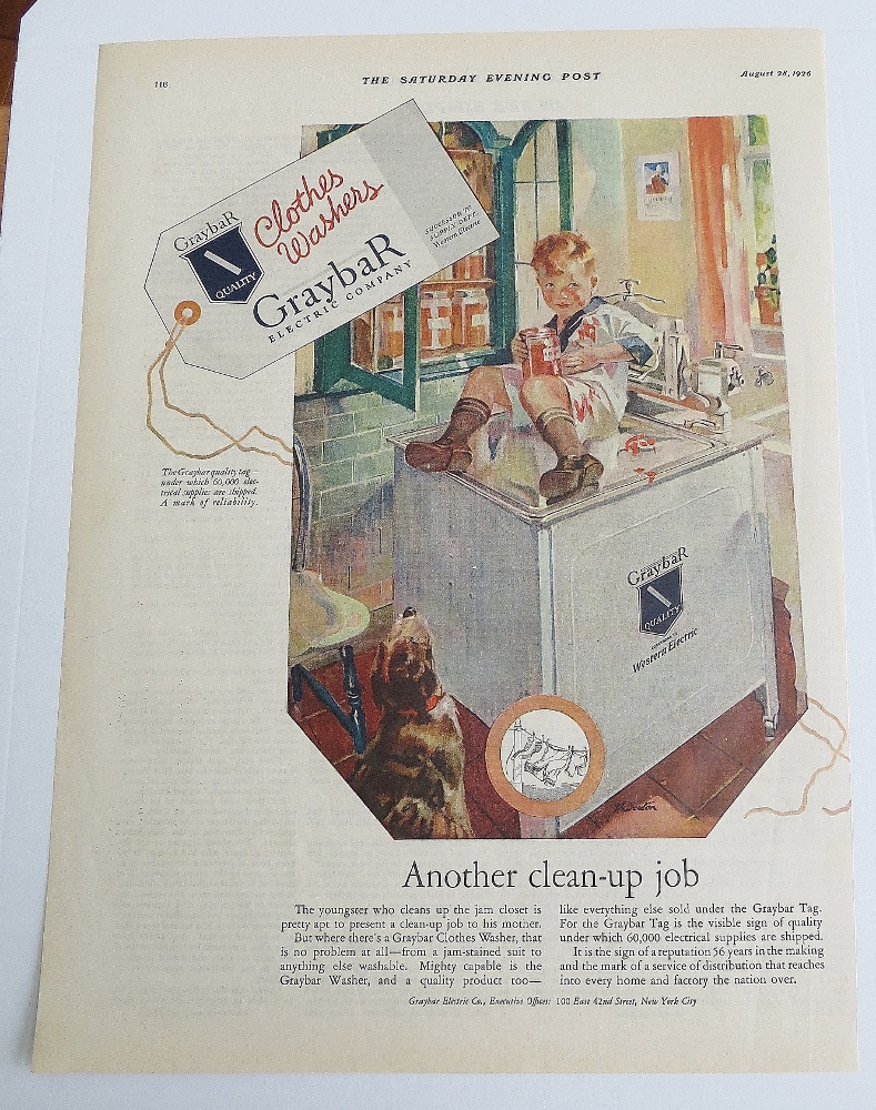 1926 Graybar Electric Company With Boy On Washer