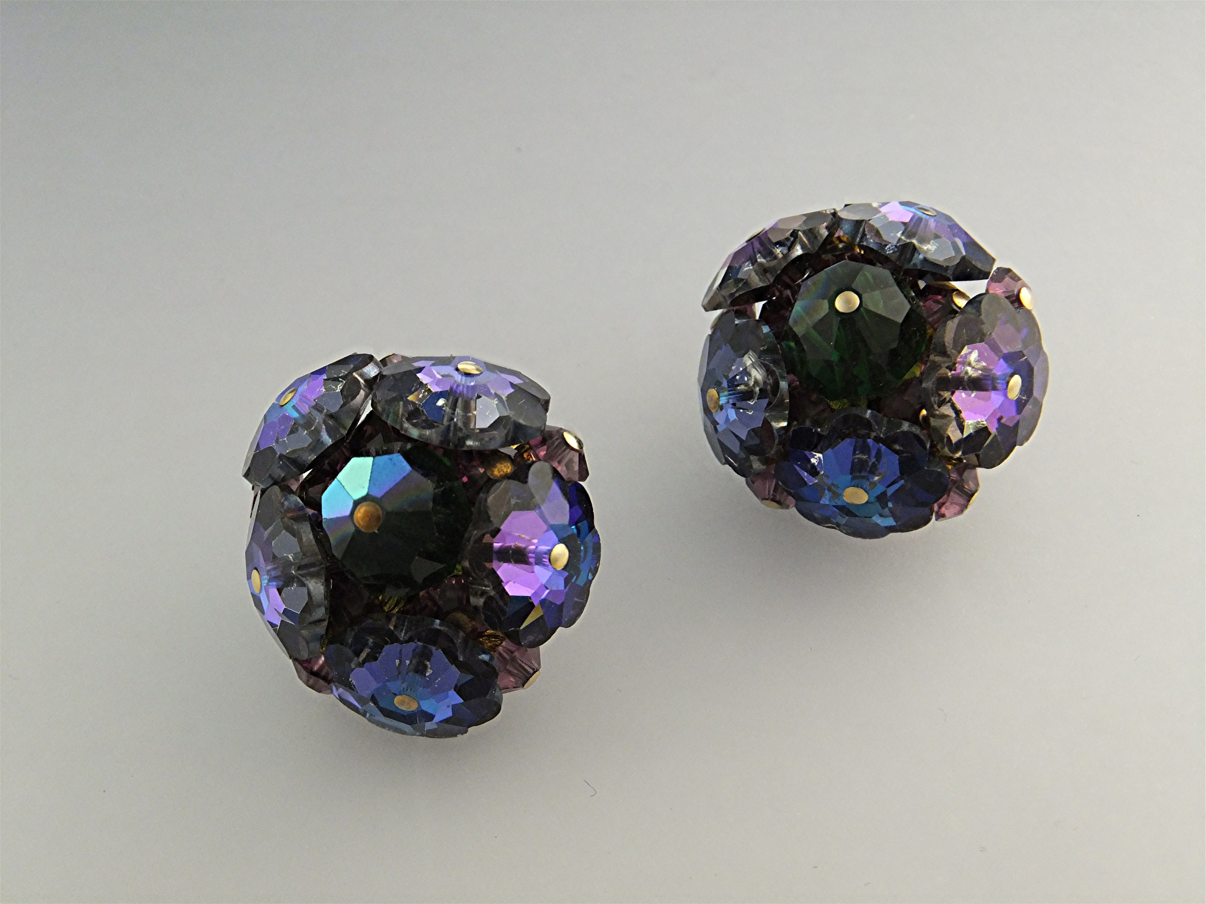 Necklace & Earrings Blue Green Rivoli Crystal