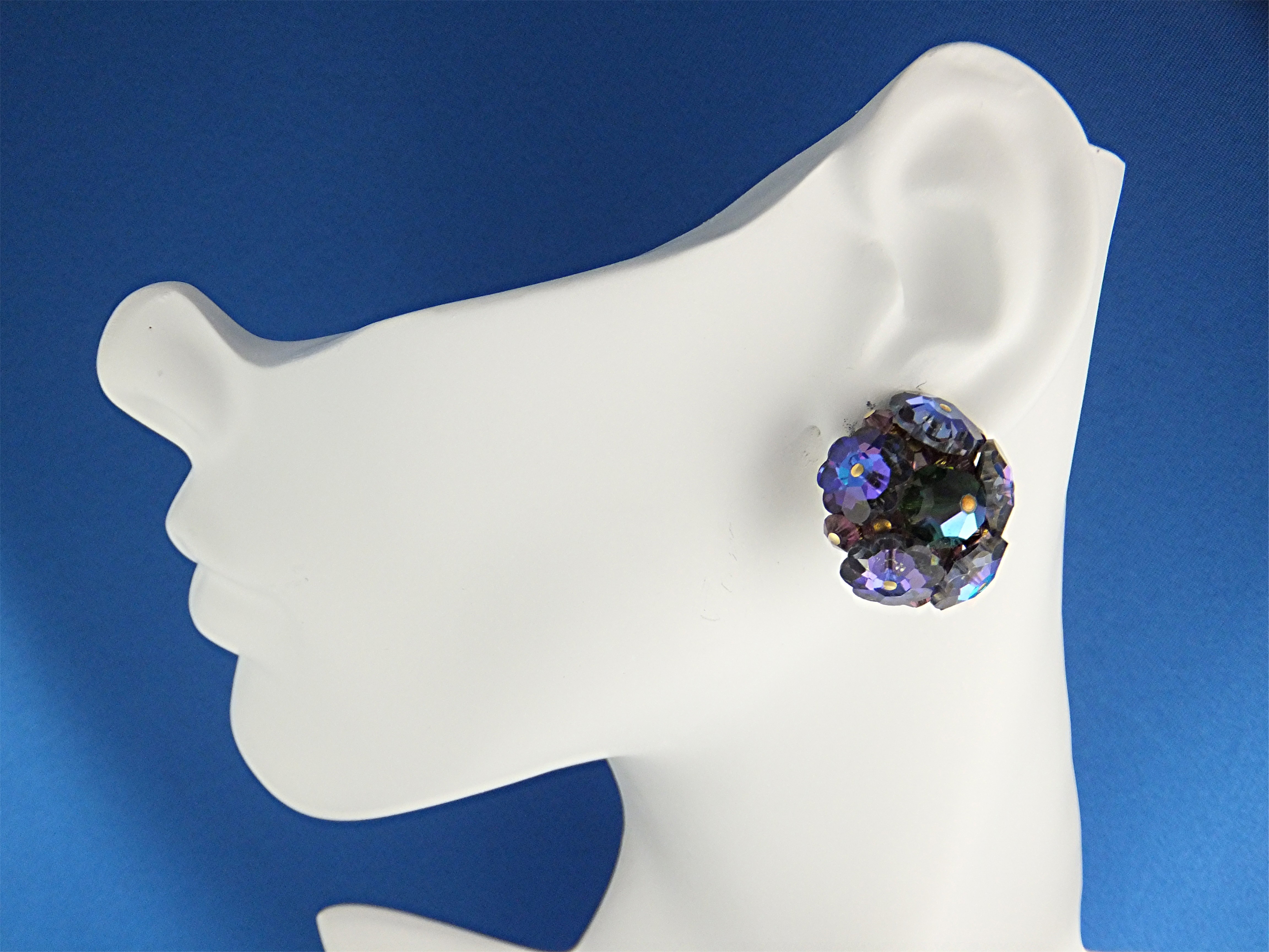 Necklace & Earrings Blue Green Rivoli Crystal