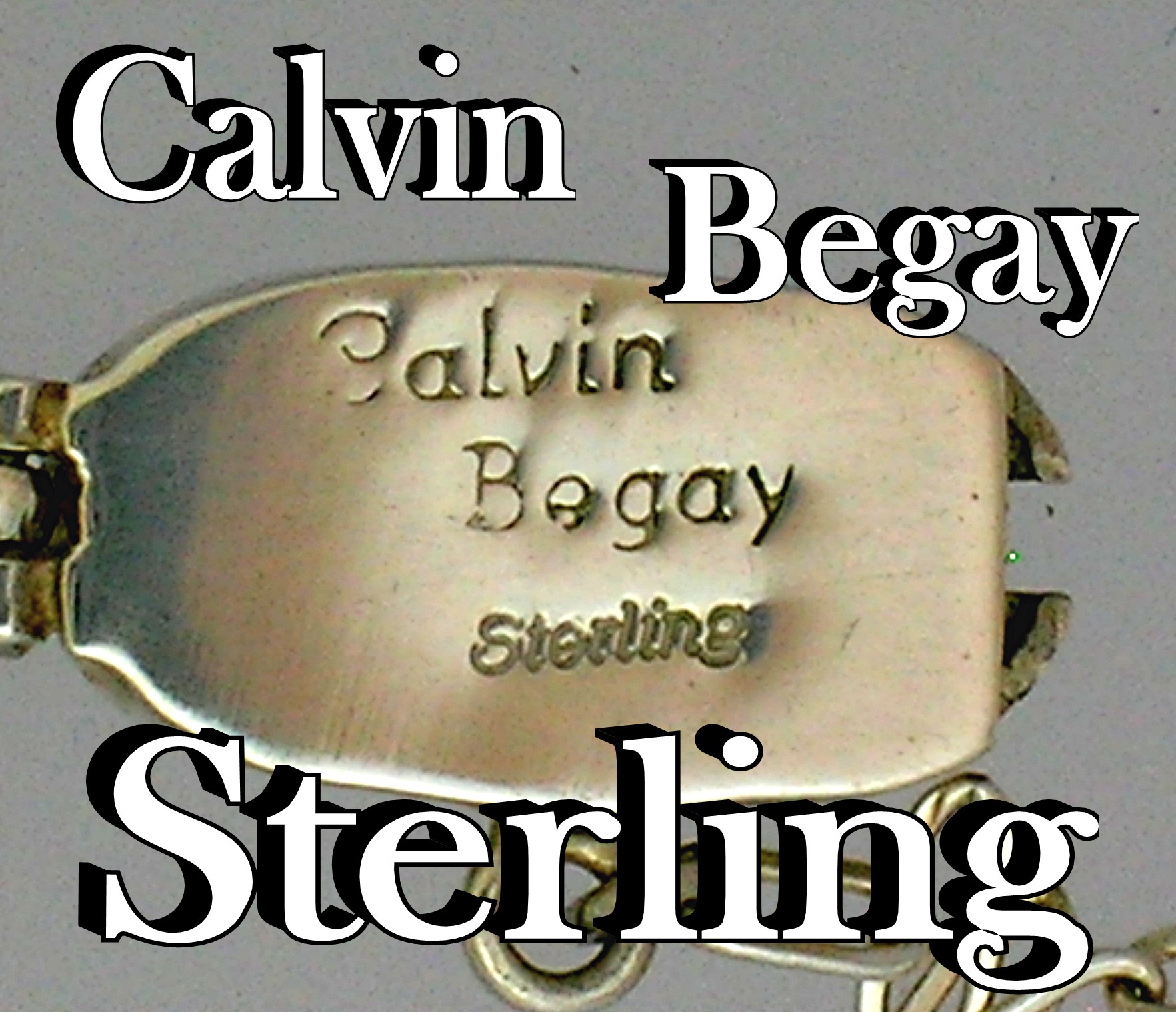 Calvin Begay Sterling Silver Inlay Coral Turquoise  Bra