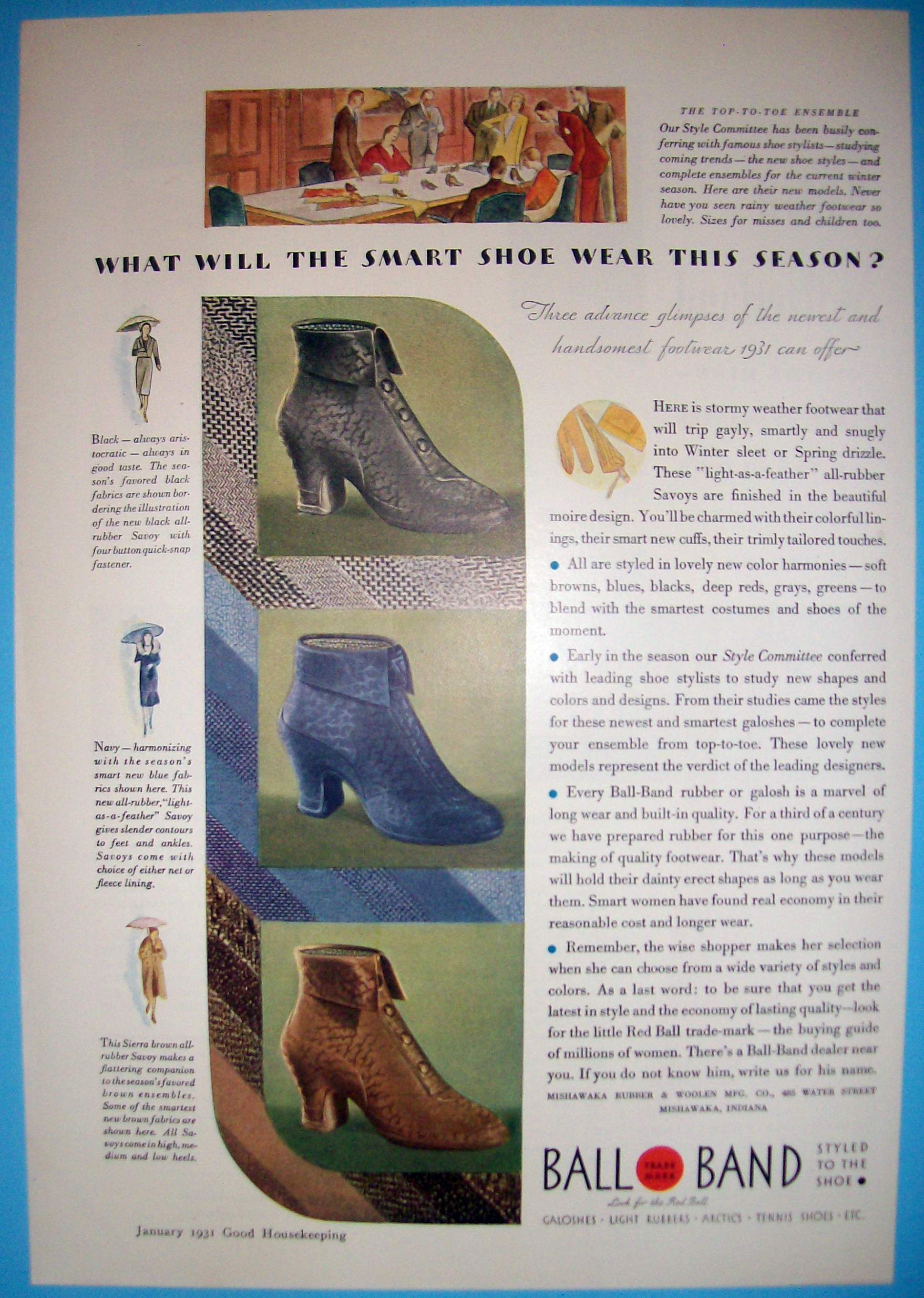 1931 Ball Band with 3 Different Shoes
