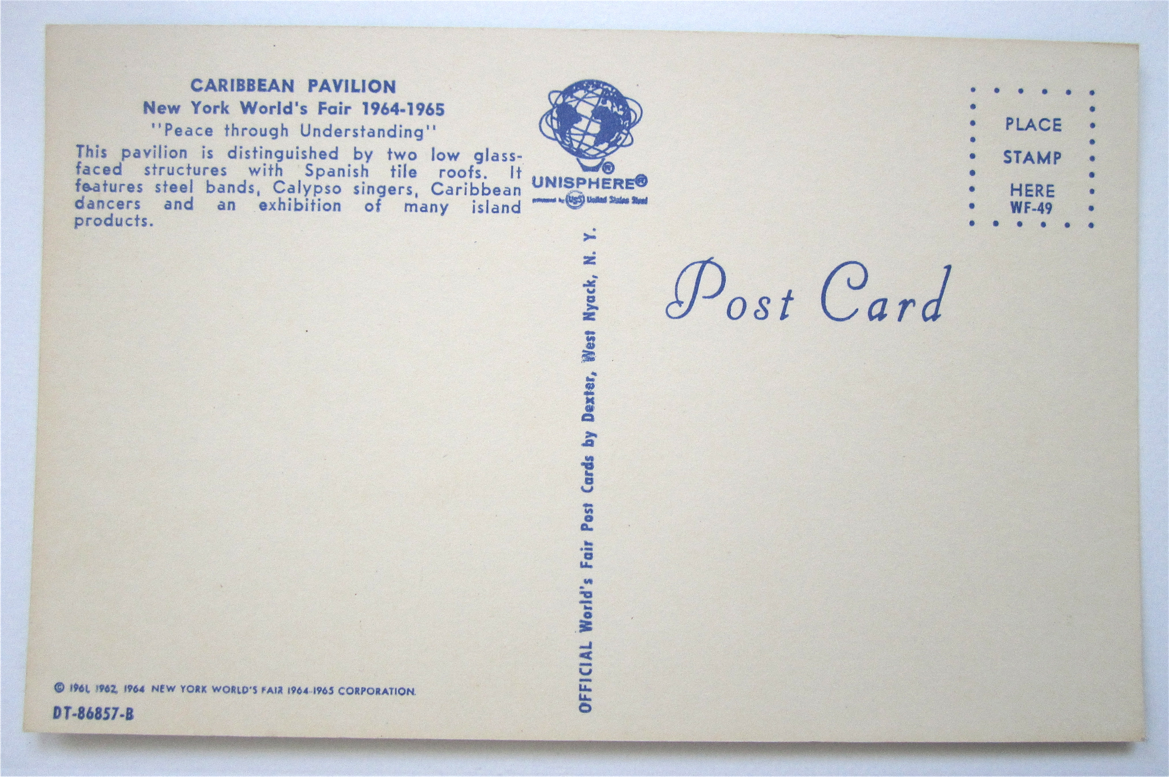 Caribbean Pavilion, New York World Fair Postcard