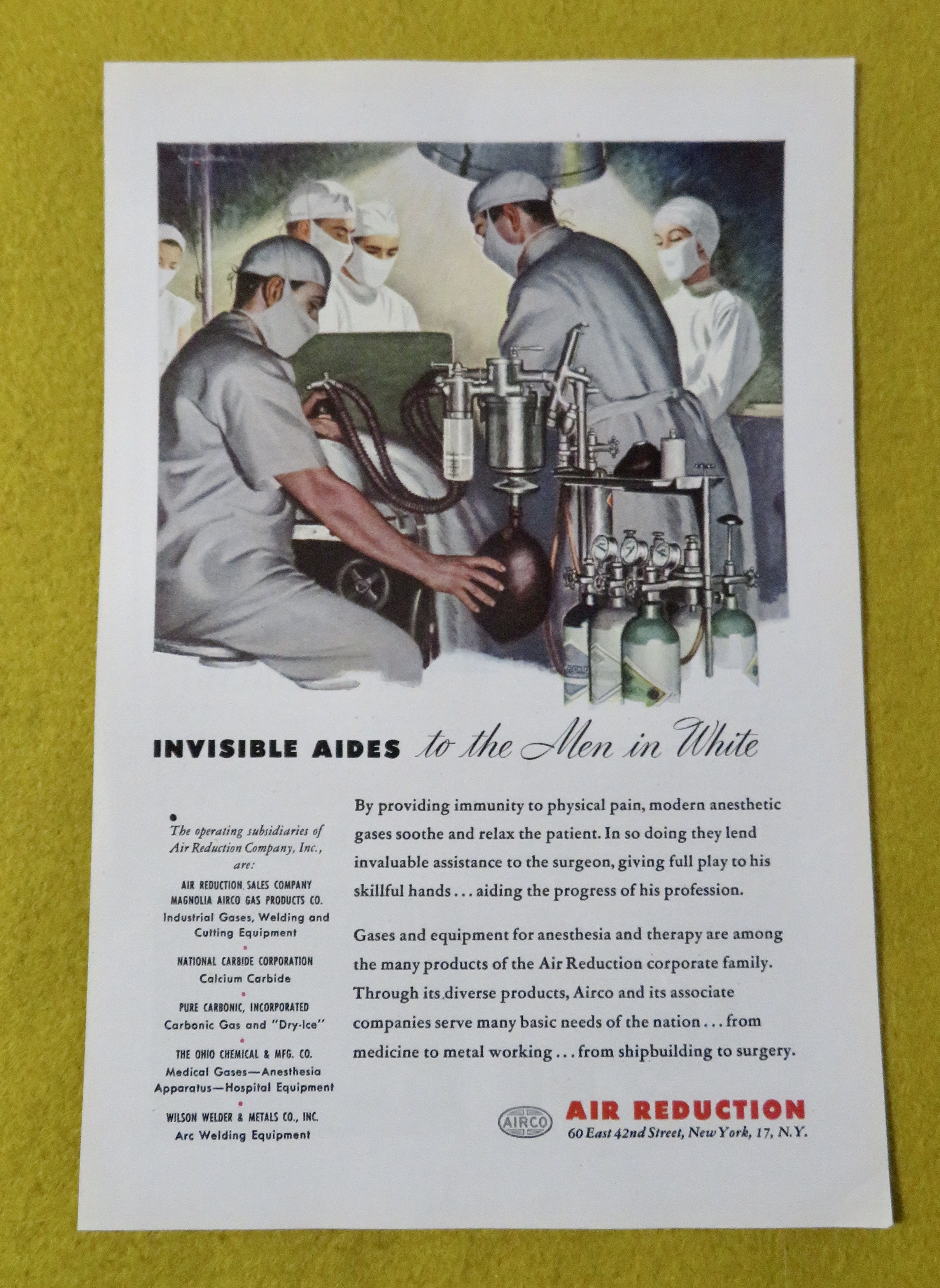 1945 Air Reduction with The Invisible Aides In White