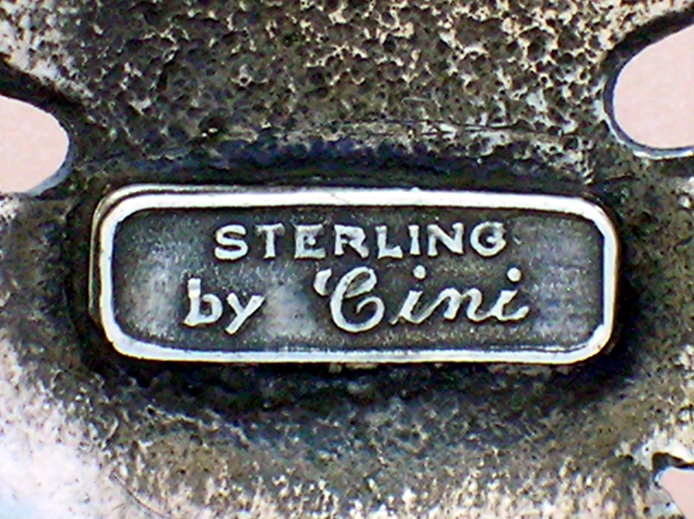 Sterling Silver CINI Cameo Large Brooch