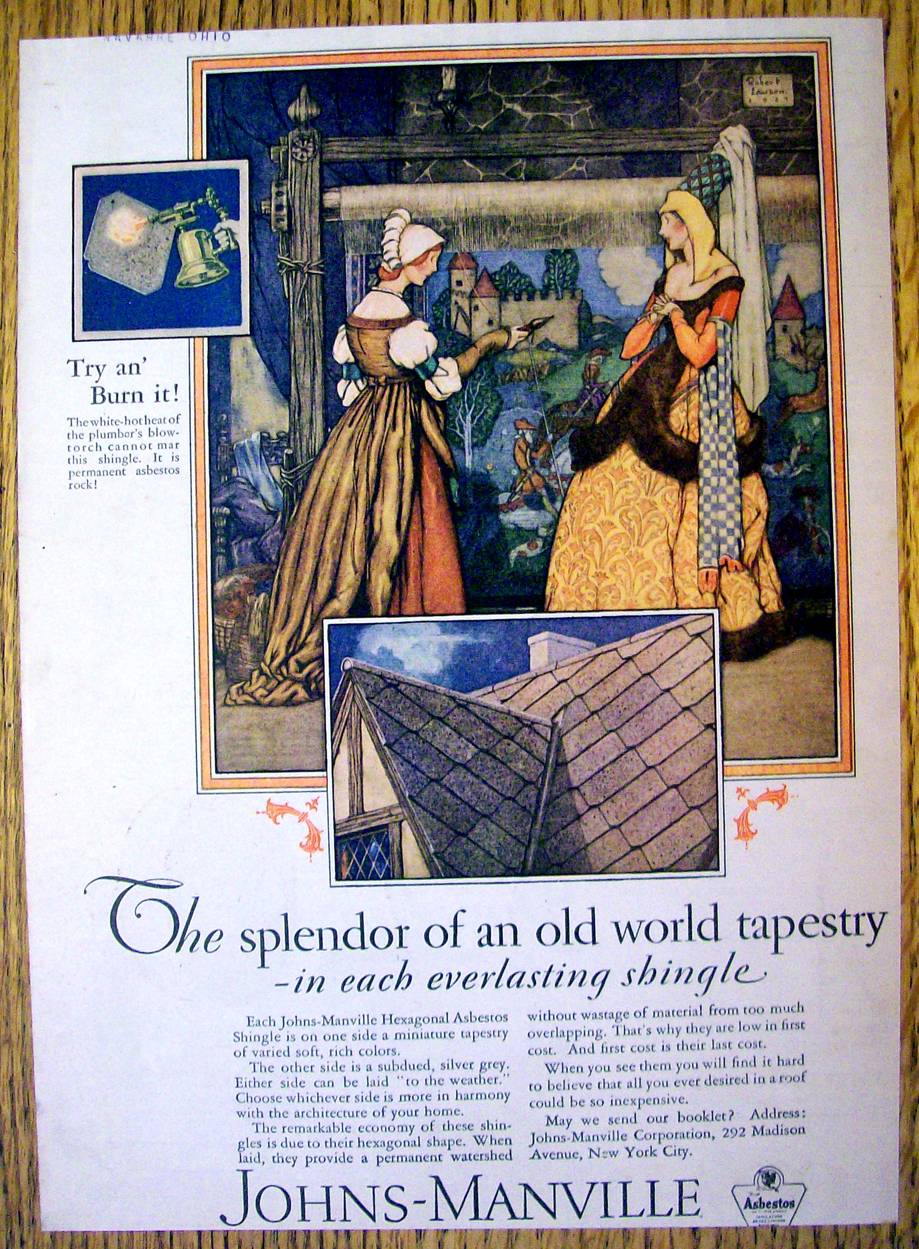 1927 Johns Manville Shingles with Old World Tapestry