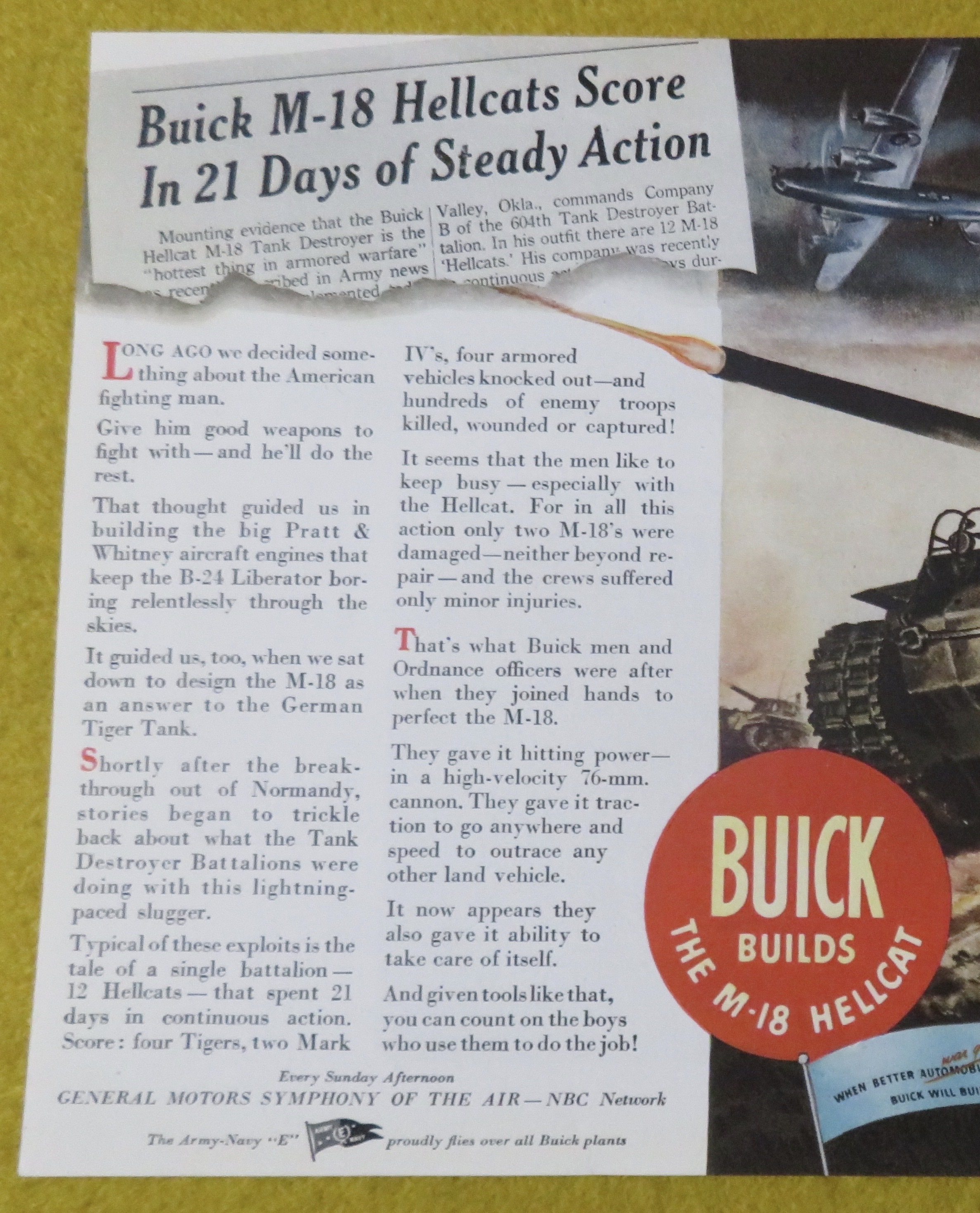 1945 Buick Automobile with M 18 Hellcats