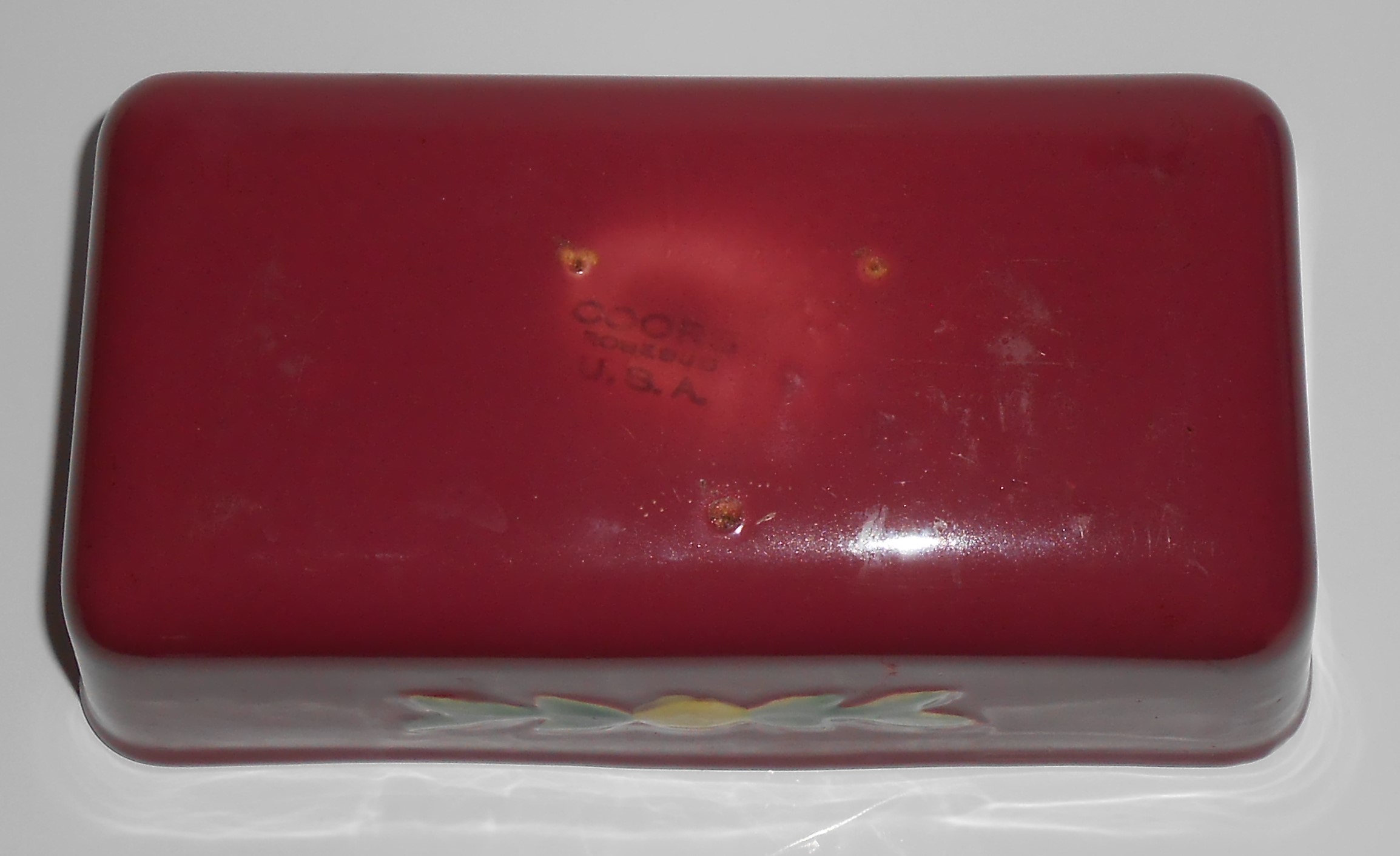 Coors Pottery Rosebud Red Loaf Pan