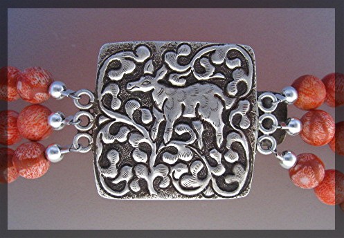 Necklace Sponge Coral Sterling Silver Turquoise Nepal