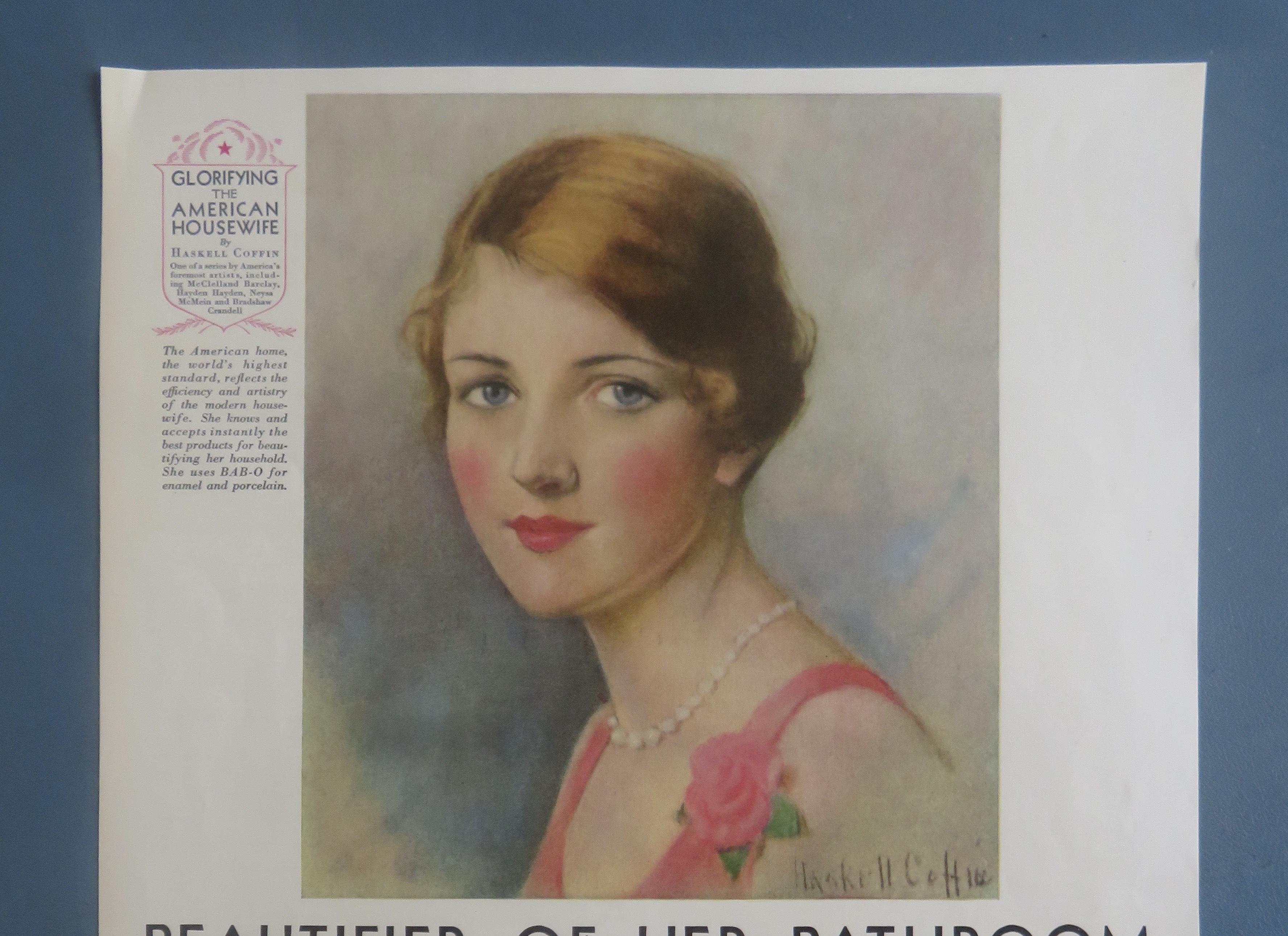 1929 Bab-O Powder with Lovely Woman By Haskell Coffin