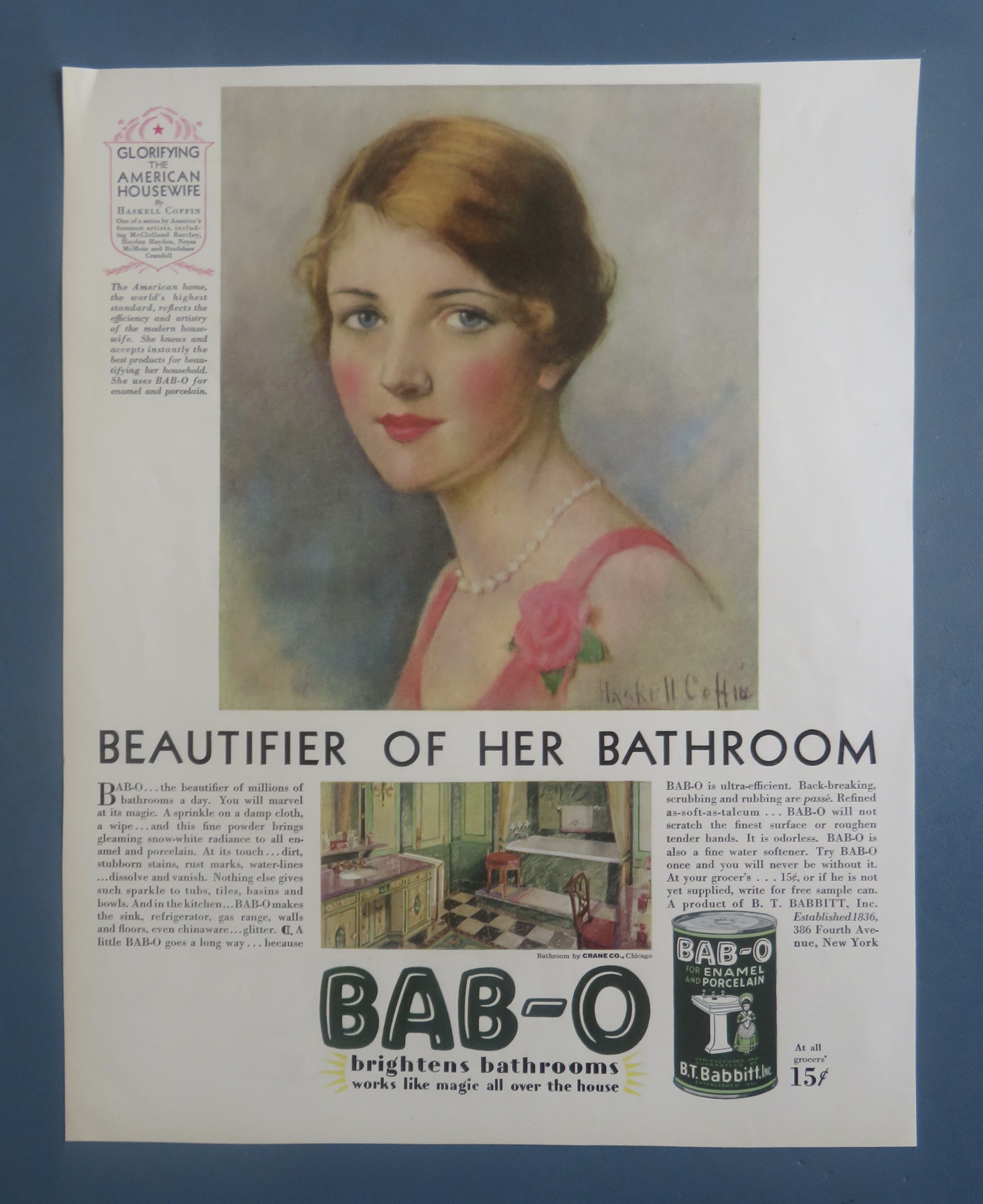 1929 Bab-O Powder with Lovely Woman By Haskell Coffin