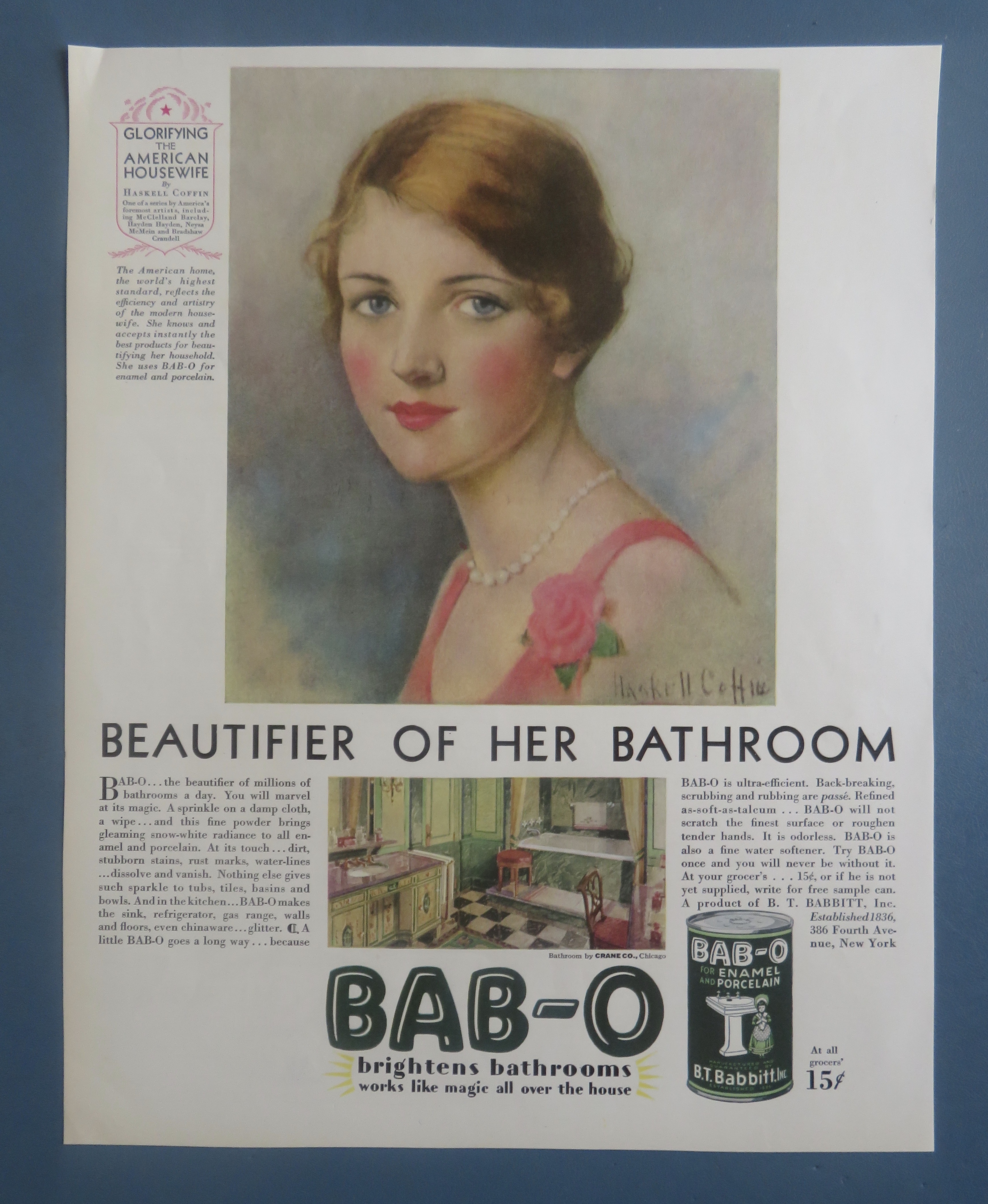 1929 Bab-O Powder with Lovely Woman By Haskell Coffin