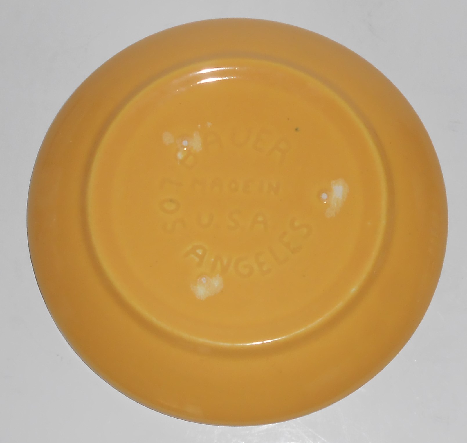 Bauer Pottery Ring Ware 3rd Period Yellow Saucer