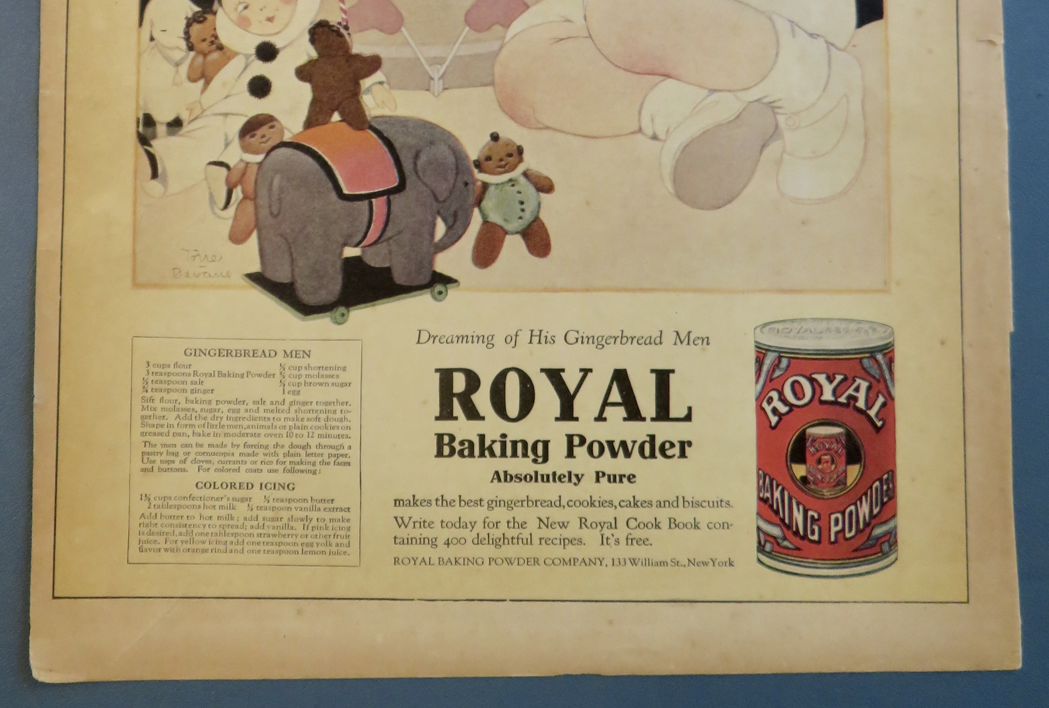 1920 Royal Baking Powder with Little Girl On Drum