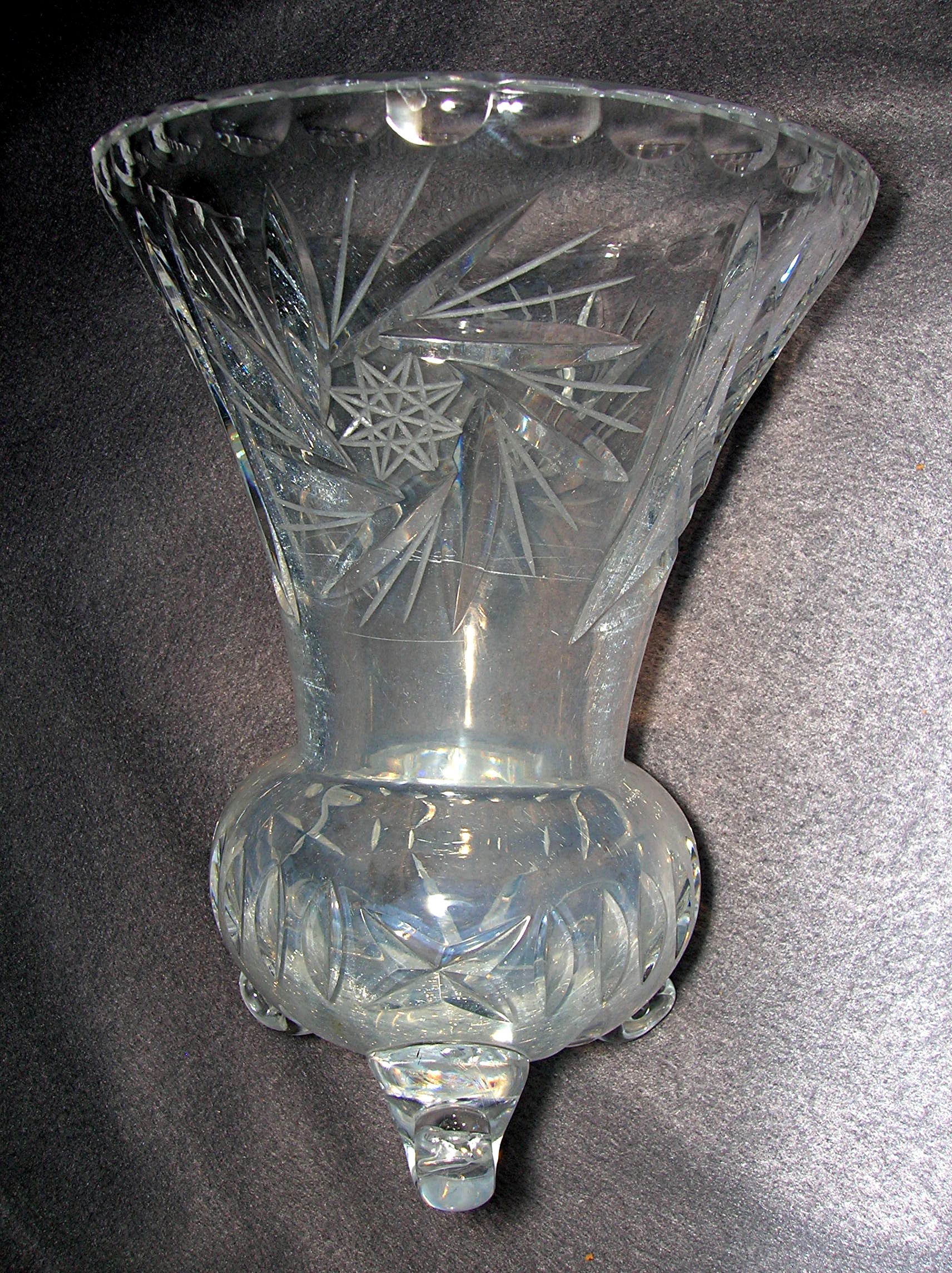 footed Crystal vase