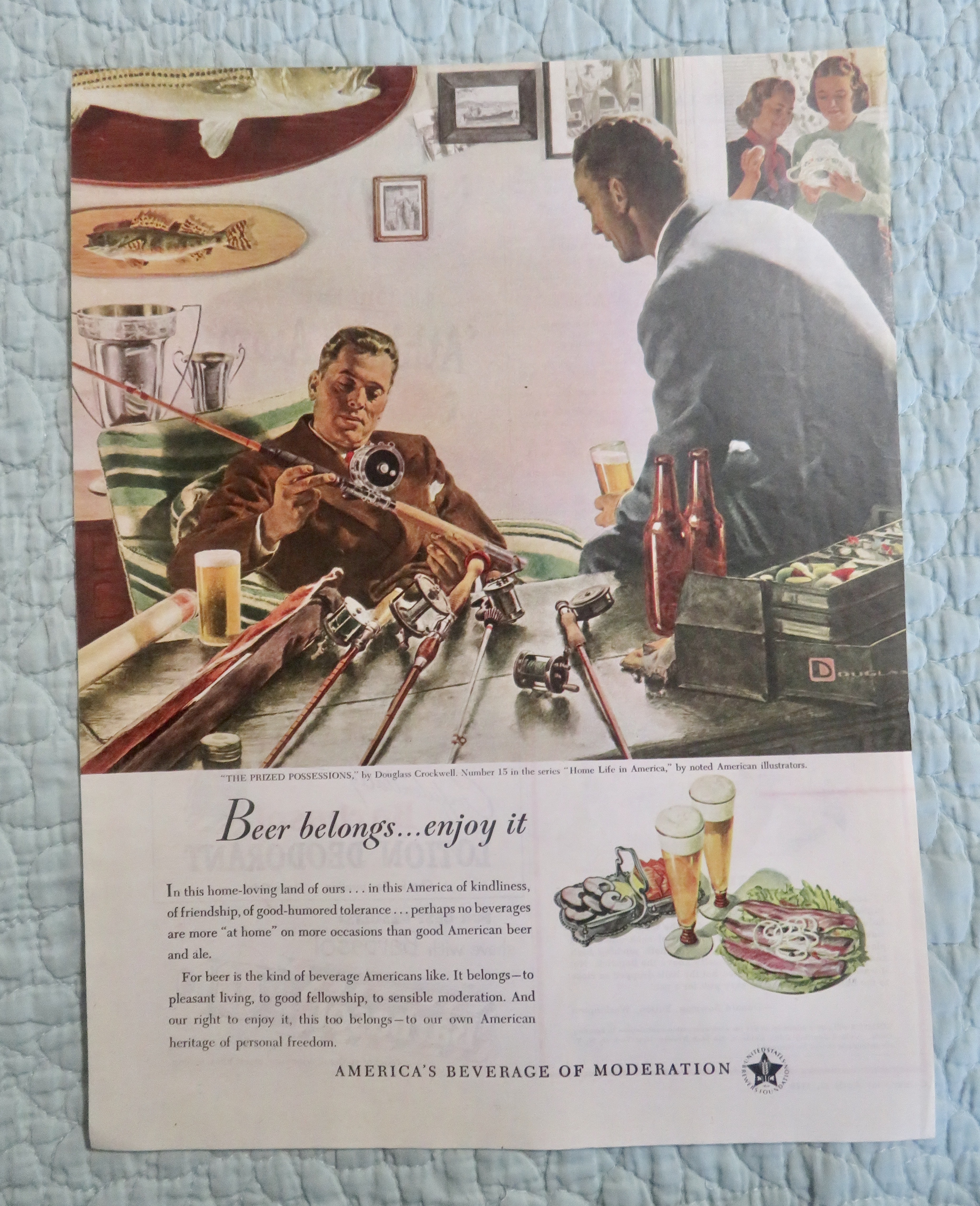 1948 Beer Belongs with Prized Possessions By Crockwell