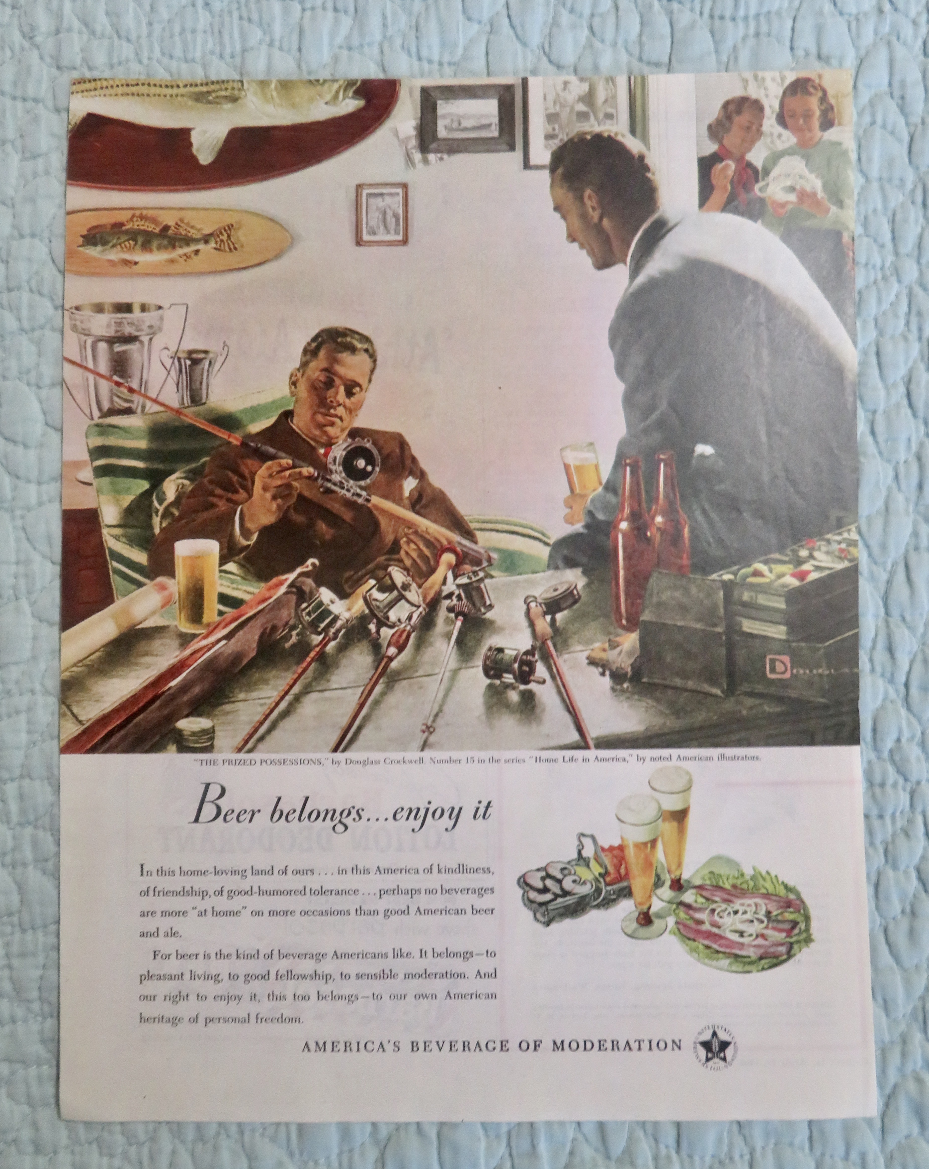 1948 Beer Belongs with Prized Possessions By Crockwell