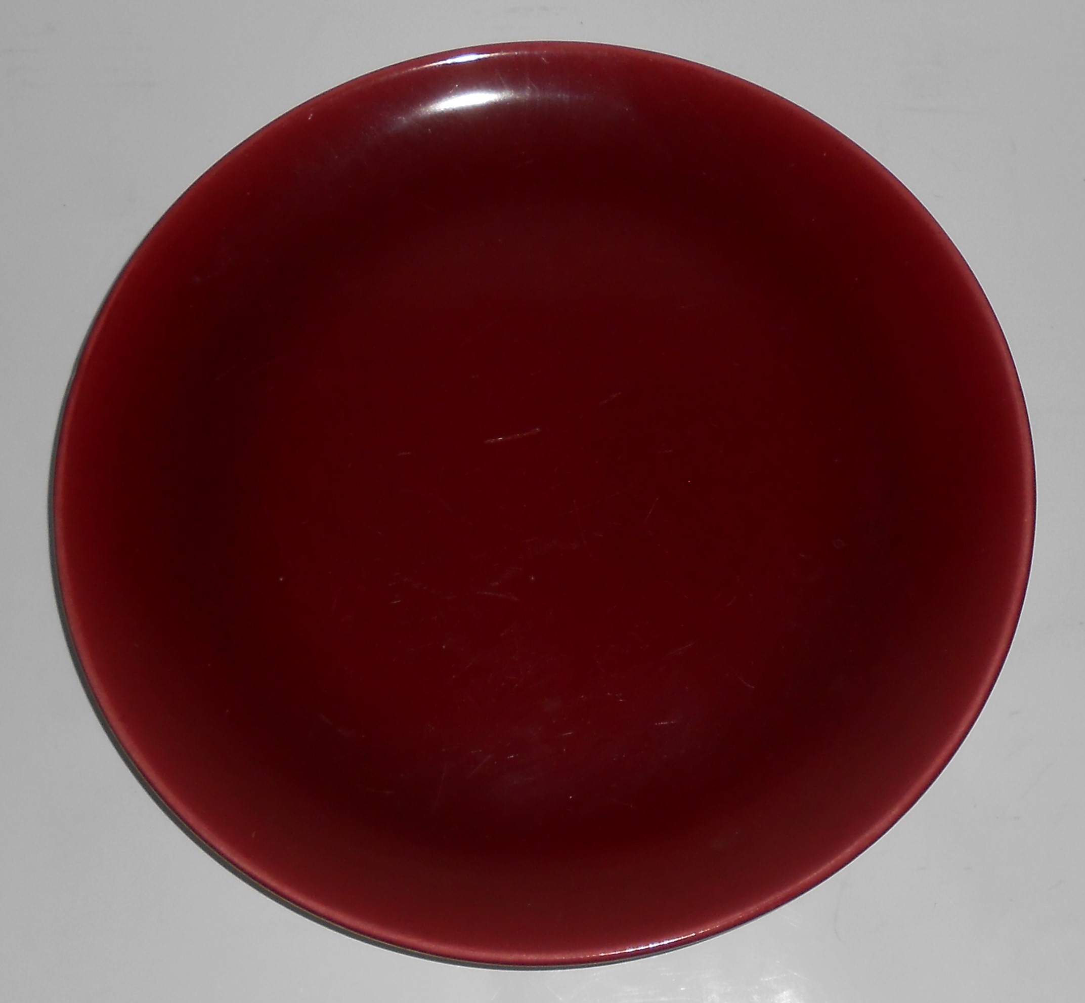 Catalina Pottery Rancho Ware Maroon/Oatmeal Duotone Din