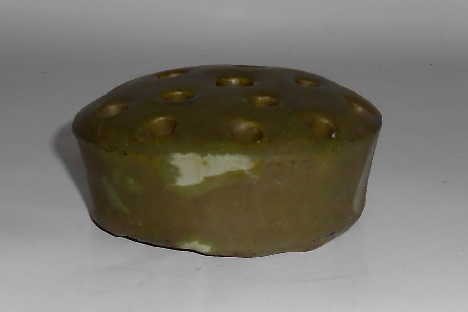Roseville Art Pottery Matte Green Flower Frog Mint