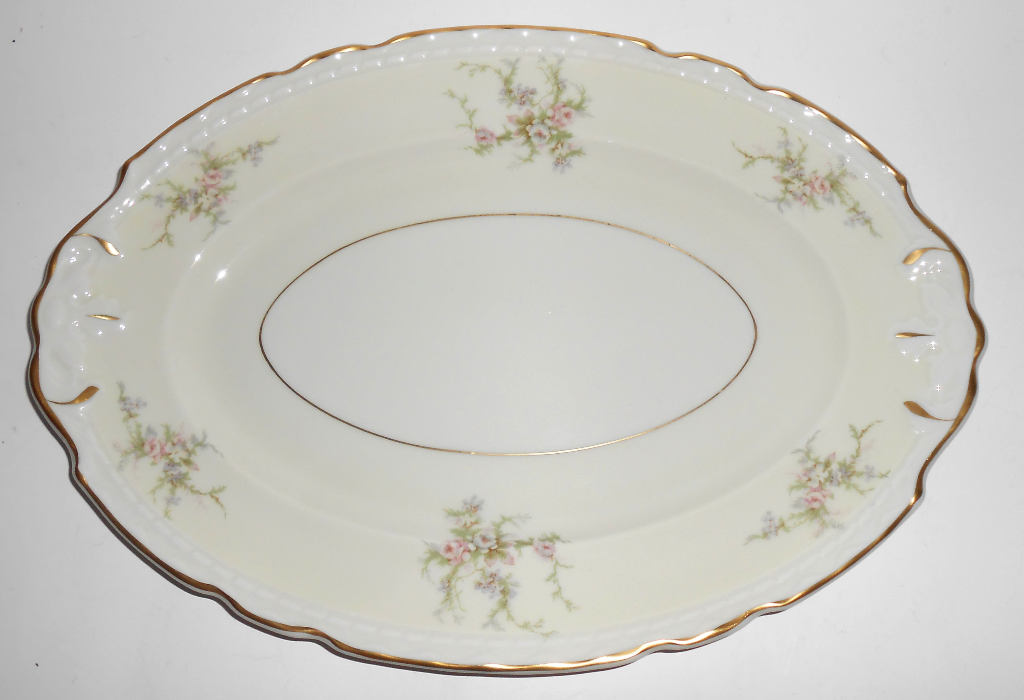 Arcadian Porcelain Fine China Old Rose 14in Platter