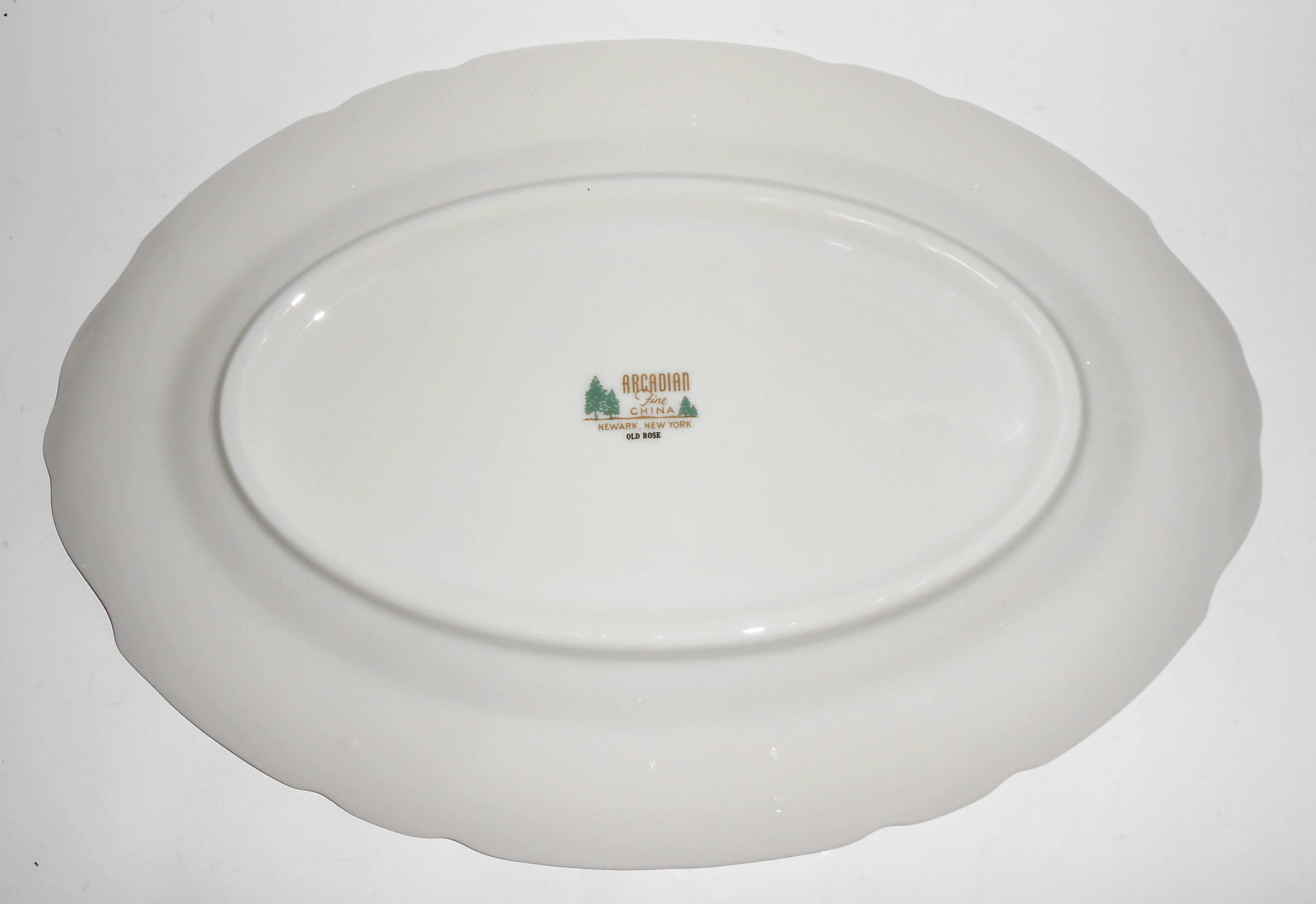 Arcadian Porcelain Fine China Old Rose 14in Platter