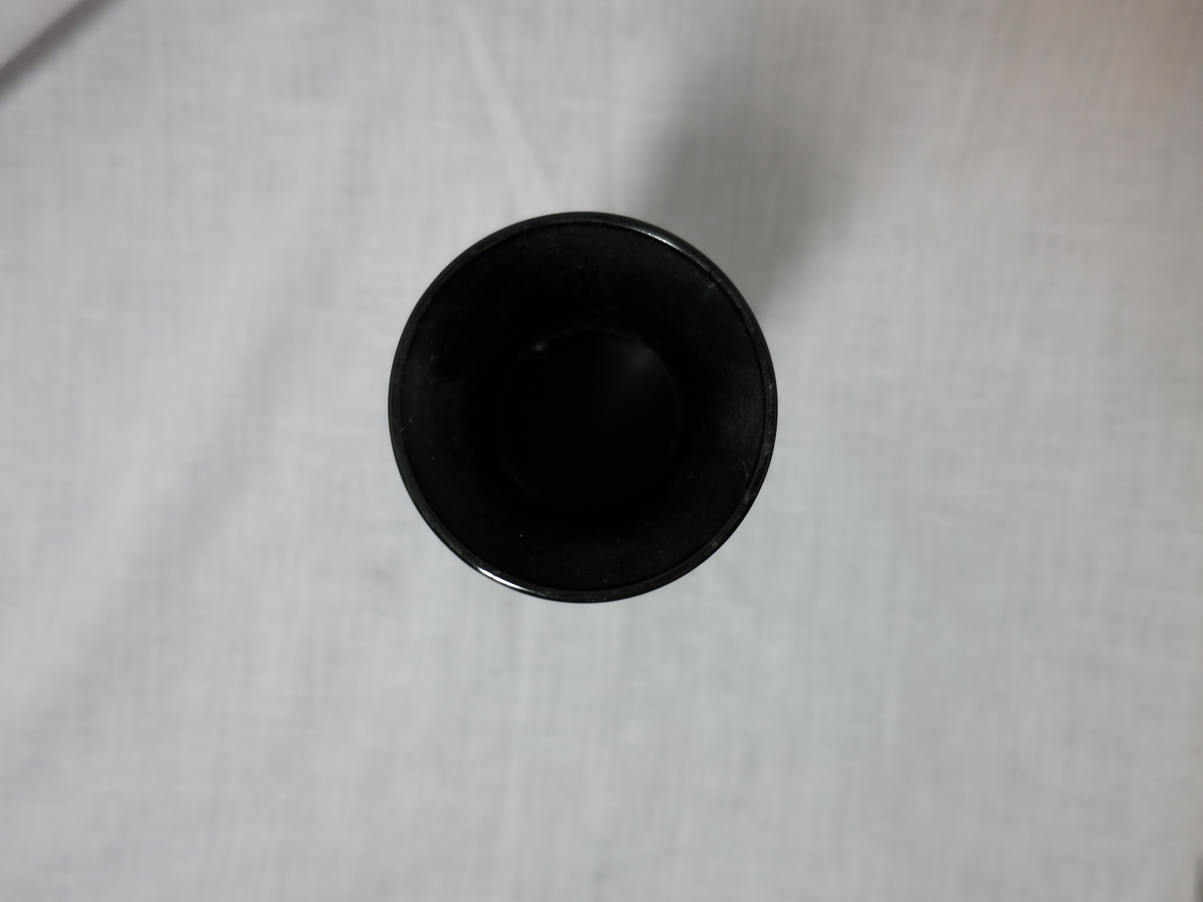 Black Amethyst Glass Vase Painted Flowers Birds 6 1/4in