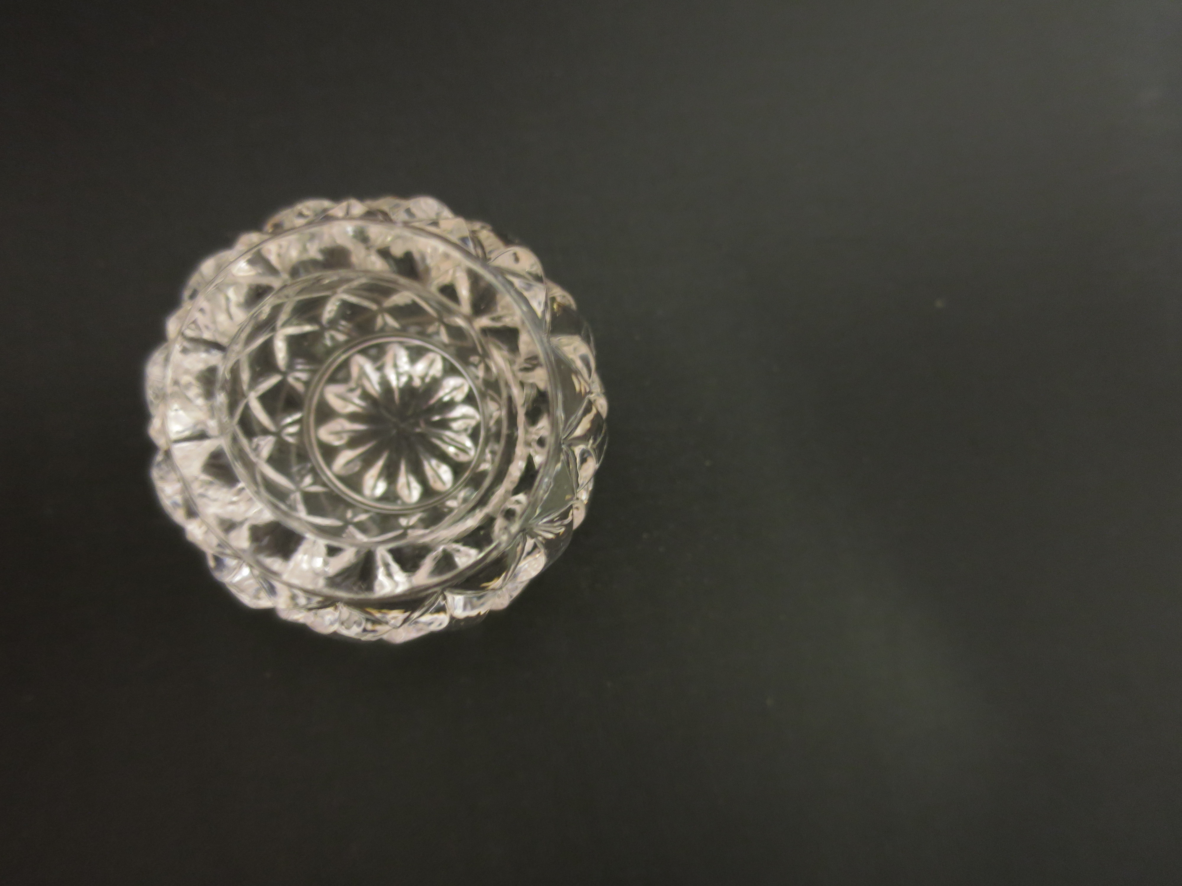 Cut Crystal Salt Cellar Diamond Cut